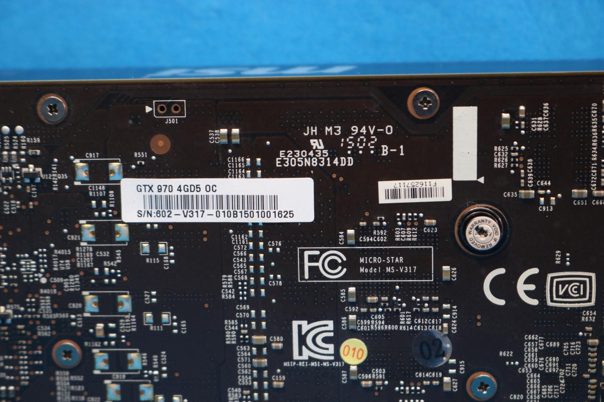 MSI NVIDIA GeForce GTX 970 OC 4GB GDDR5 PCIe 3.0 x16 Desktop GPU MS-V317 VER: 2.0