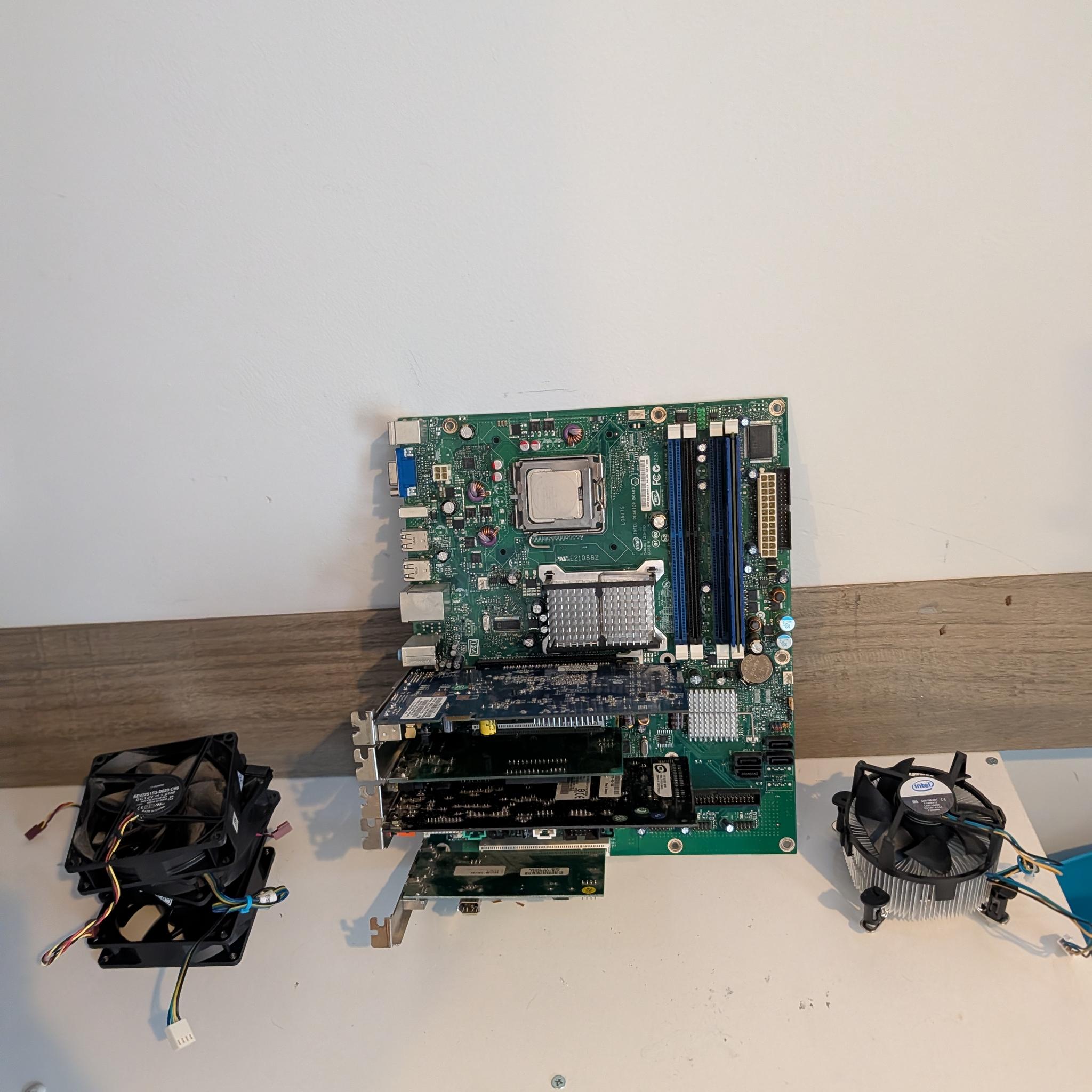 CPU GPU RAM Motherboard, Cooler, Expansion card and Fan combo