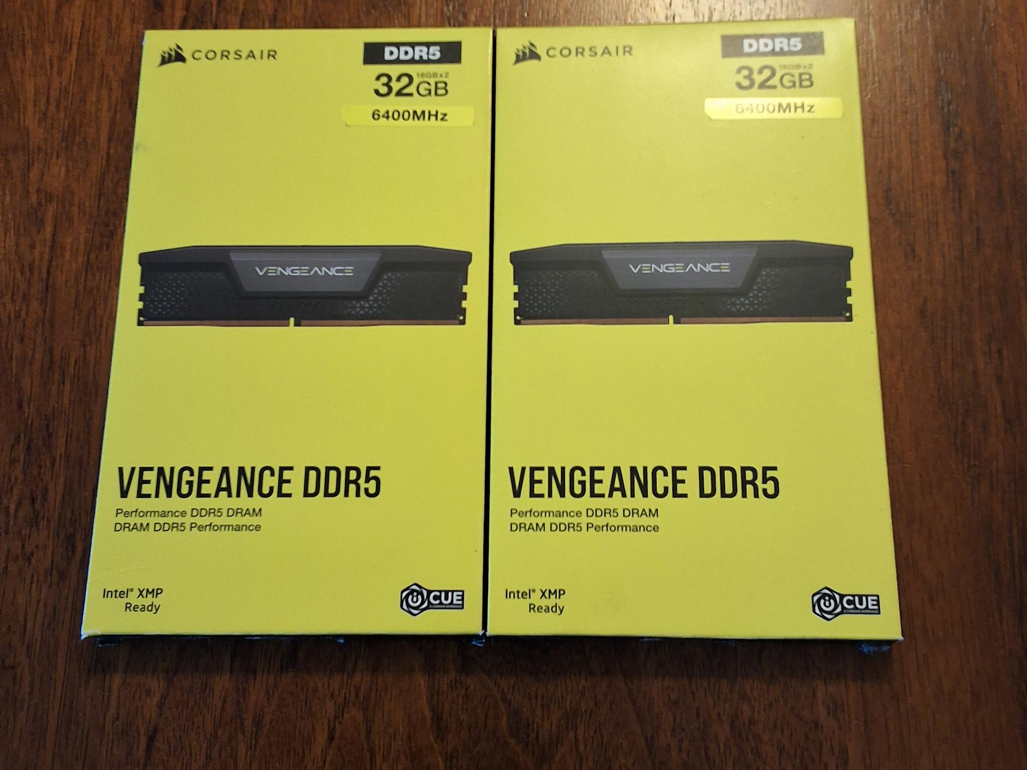 Corsair 64GB Vengeance DDR5-6400 RAM (4x16GB sticks) Intel XMP Ready
