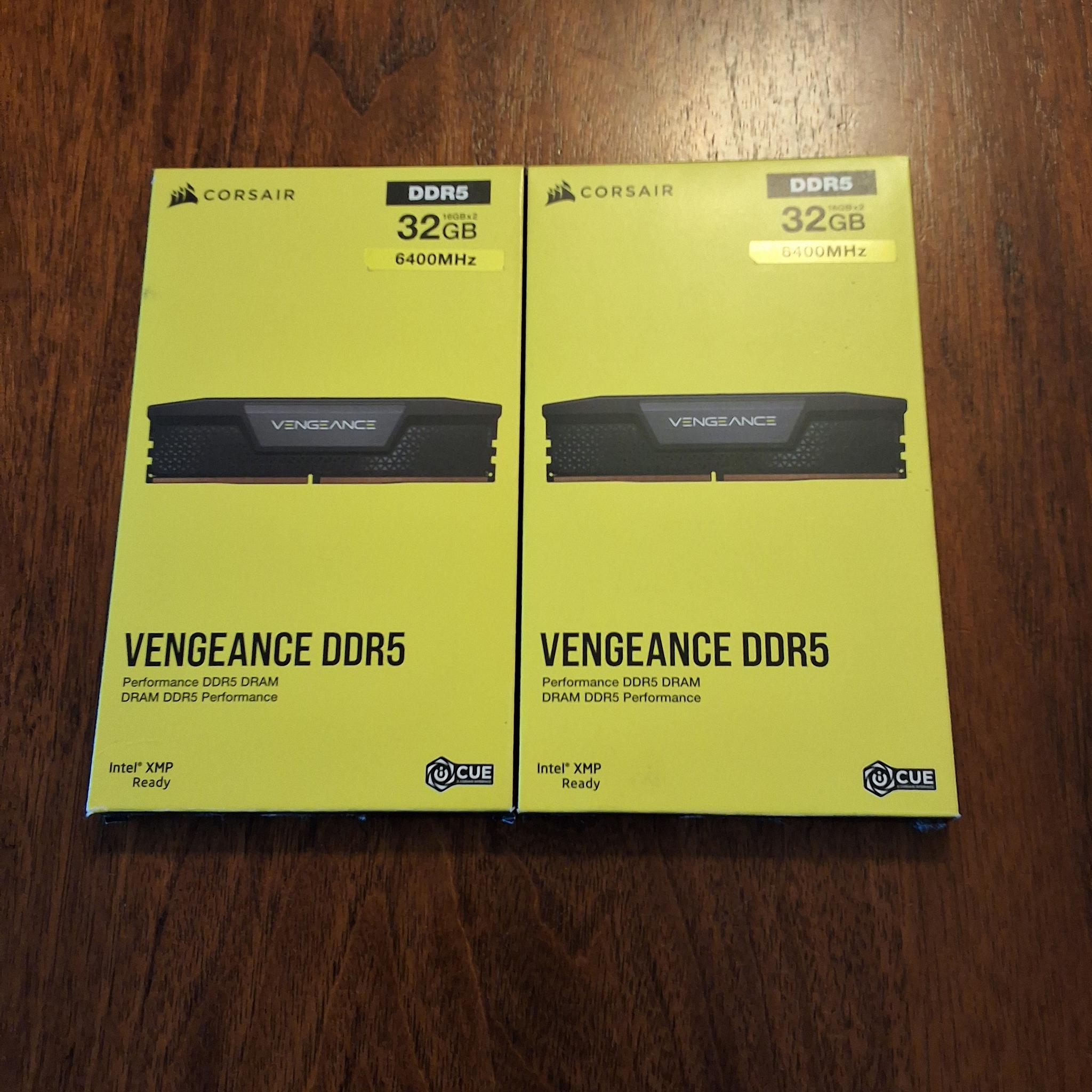 Corsair 64GB Vengeance DDR5-6400 RAM (4x16GB sticks) Intel XMP Ready