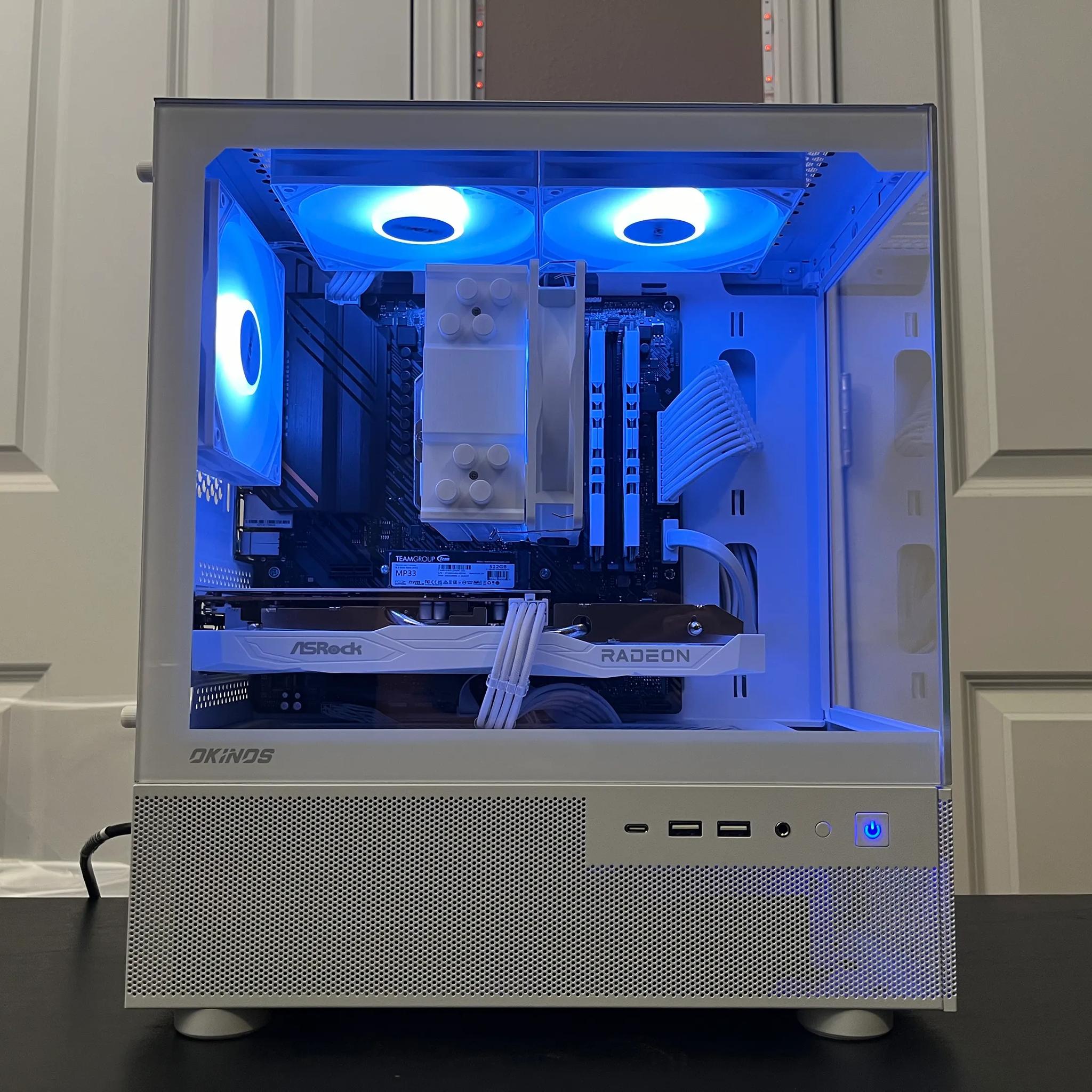 WHITE ARGB PC|RX 6600|RYZEN 5 5500|16GB RAM|500GB NVME