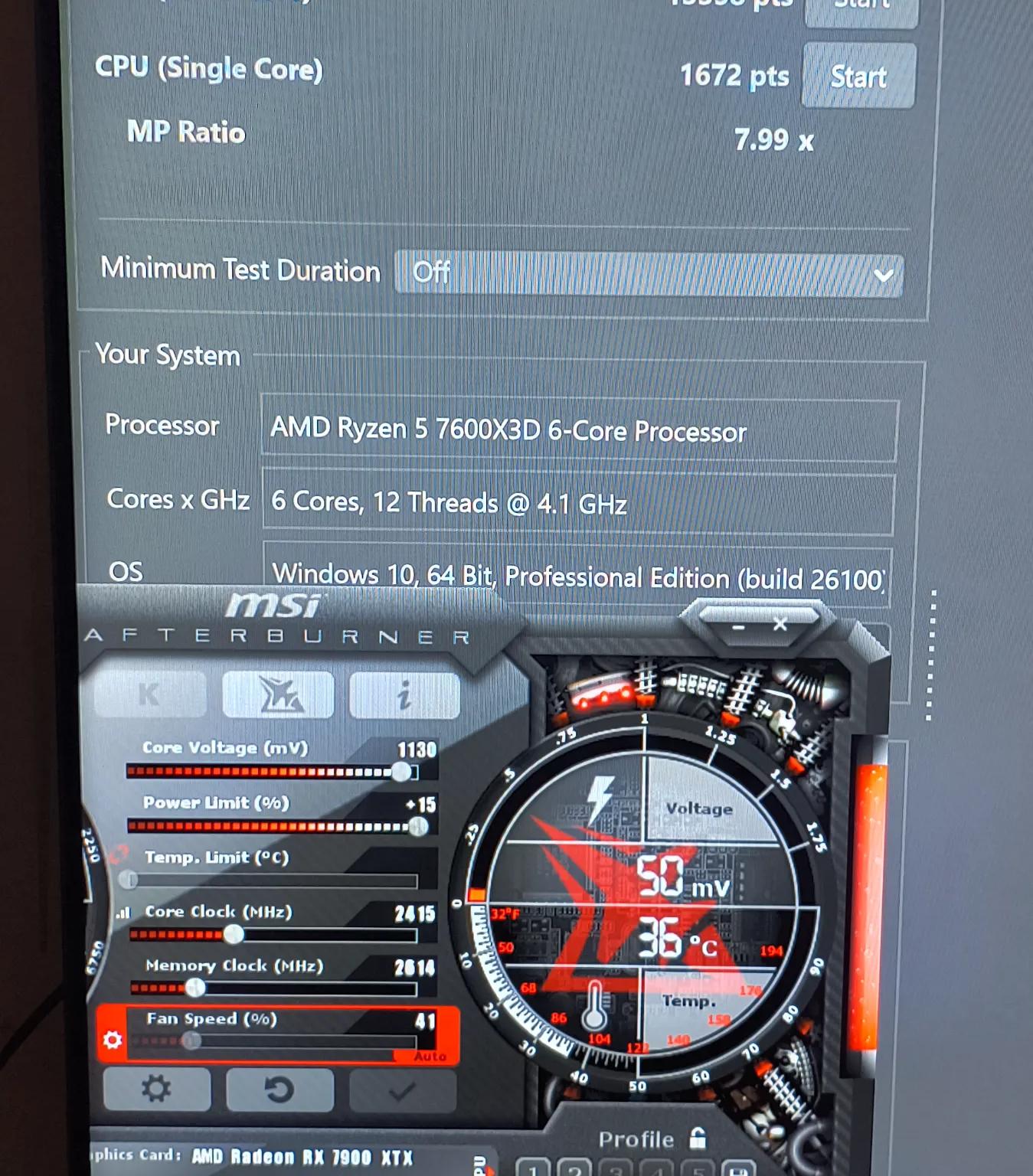 7900xtx \ 7600x3d