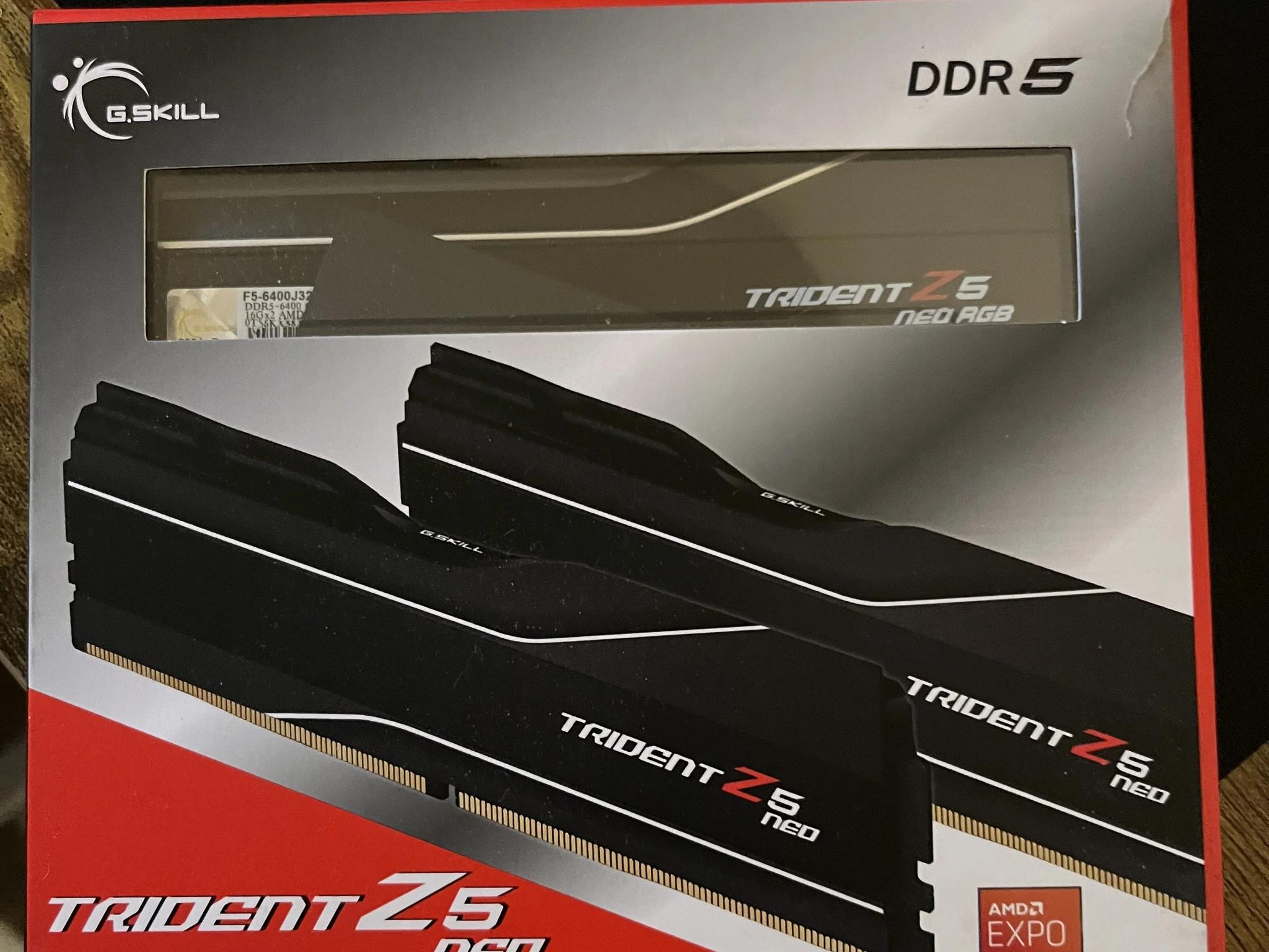 G.skill 6400 MHZ DDR5 Trident Z5 Neo EXPO (RGB) 2x16 GB Sticks