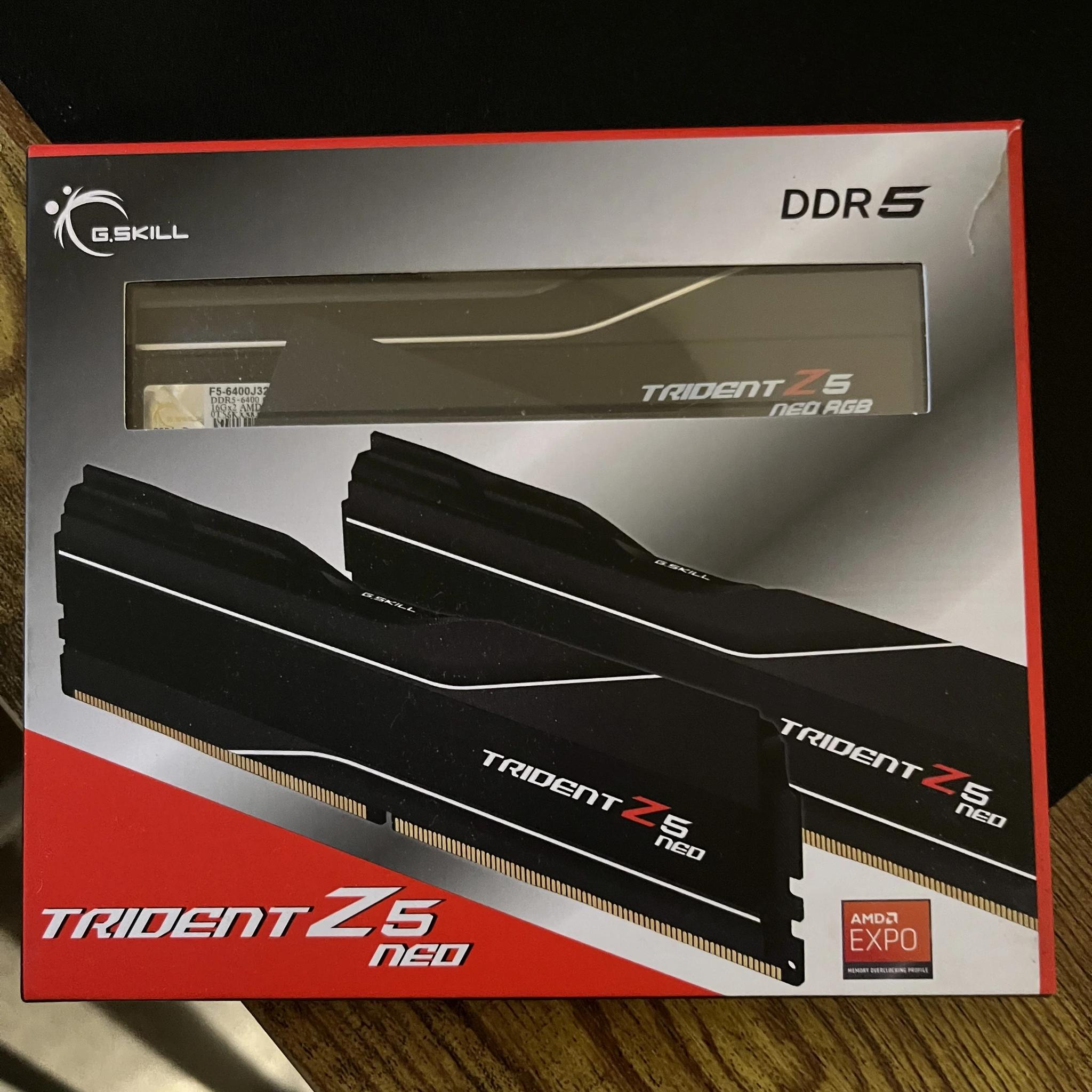 G.skill 6400 MHZ DDR5 Trident Z5 Neo EXPO (RGB) 2x16 GB Sticks