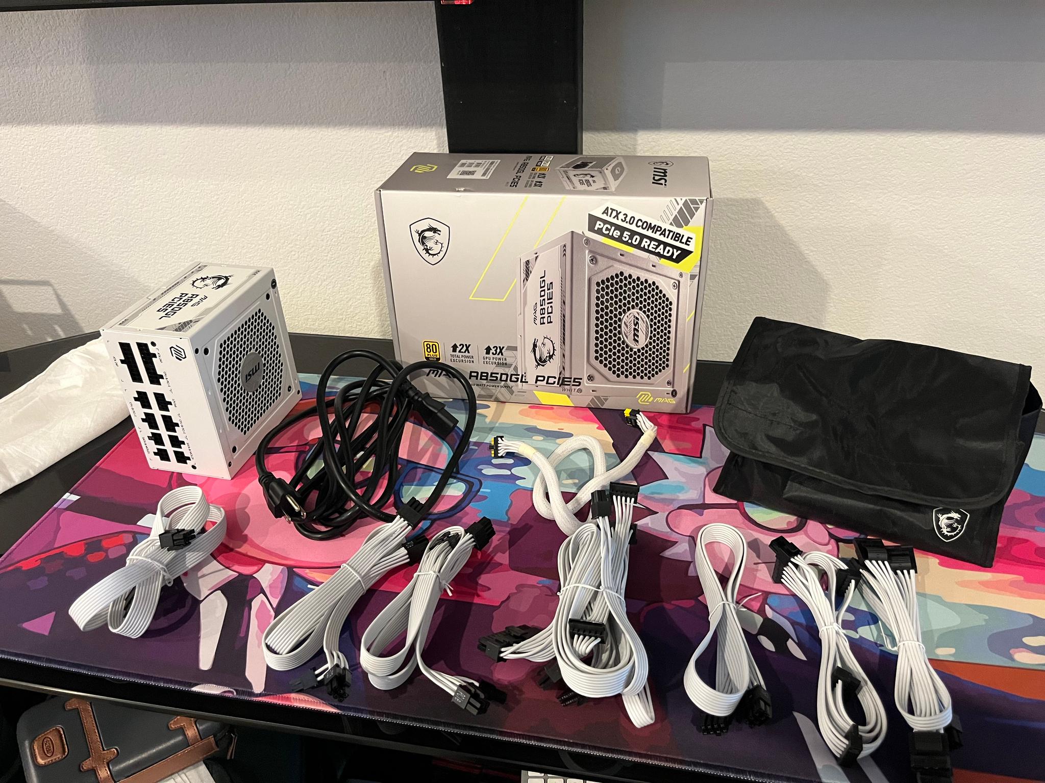 MSI MAG A850GL PCIE5 850 Watt PSU (Like New, Color: White)