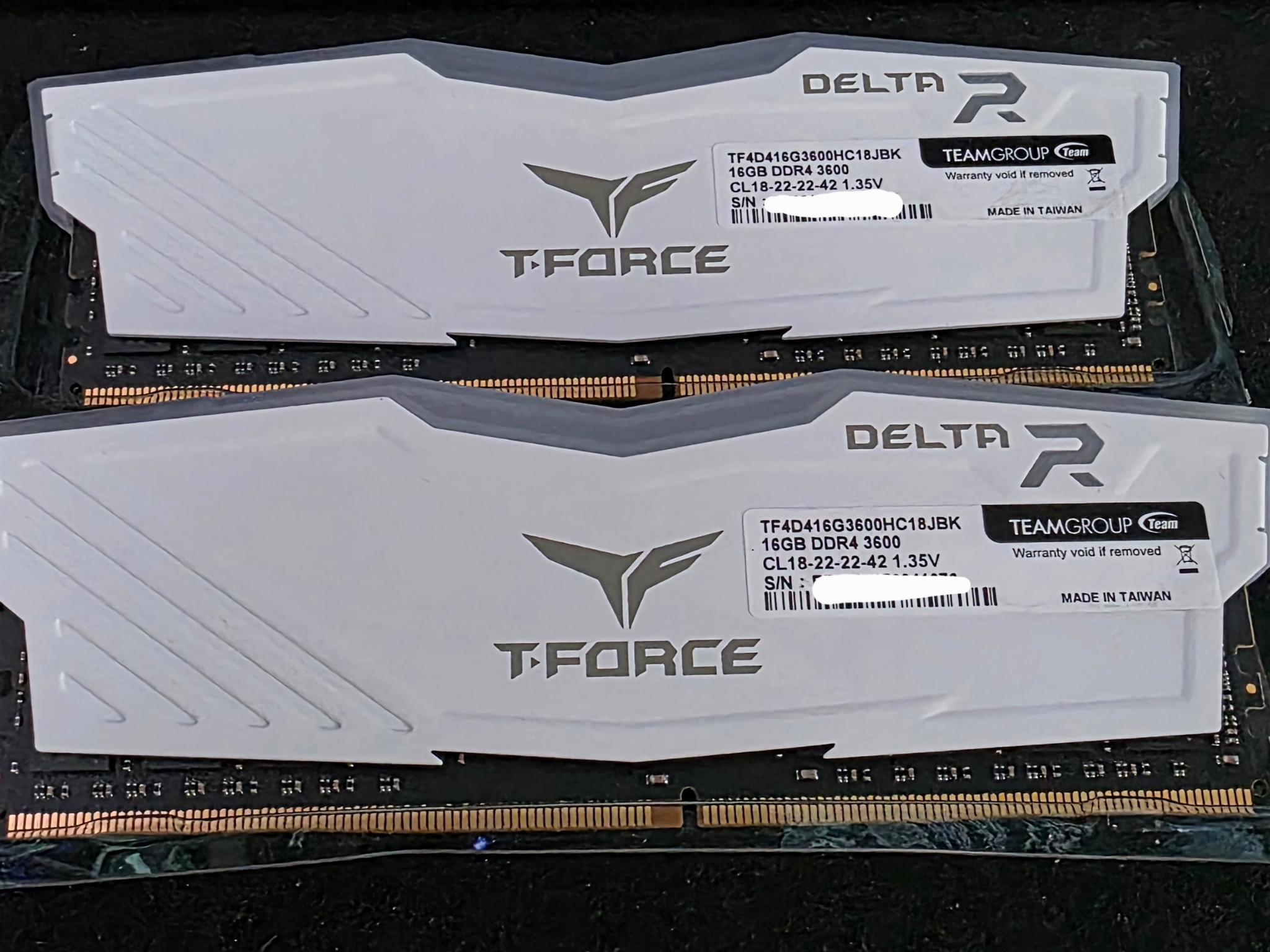 TEAMGROUP T-Force Delta RGB DDR4 32GB (2x16GB) 3600MHz CL18 Desktop Gaming Memory Module Ram