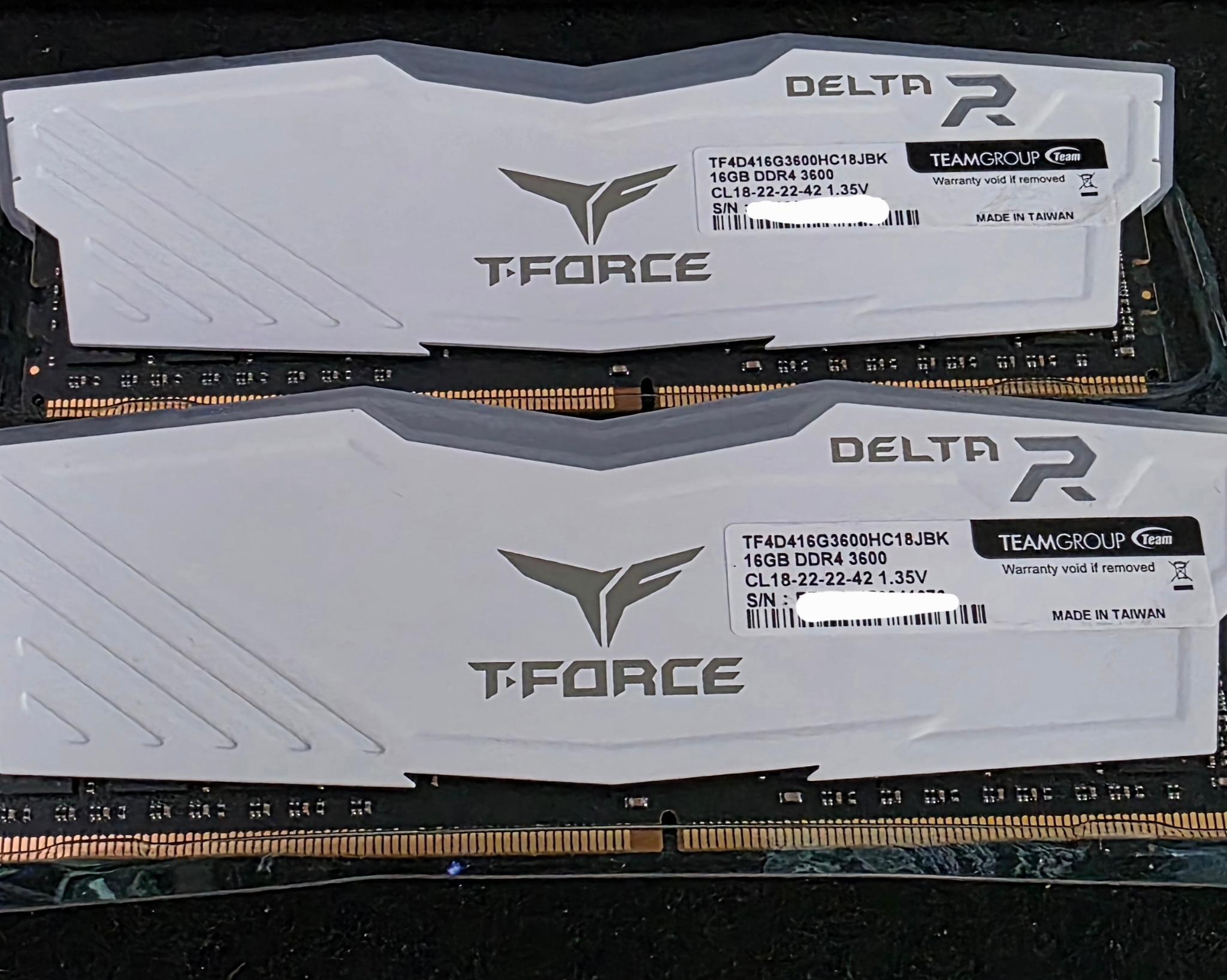 TEAMGROUP T-Force Delta RGB DDR4 32GB (2x16GB) 3600MHz CL18 Desktop Gaming Memory Module Ram