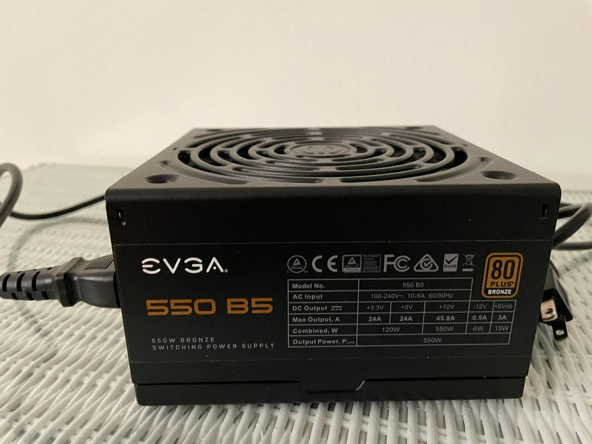 EVGA 550W B5 80 Plus BRONZE Fully Modular Power Supply (With With All Cables, Adaptors, & Manual)!