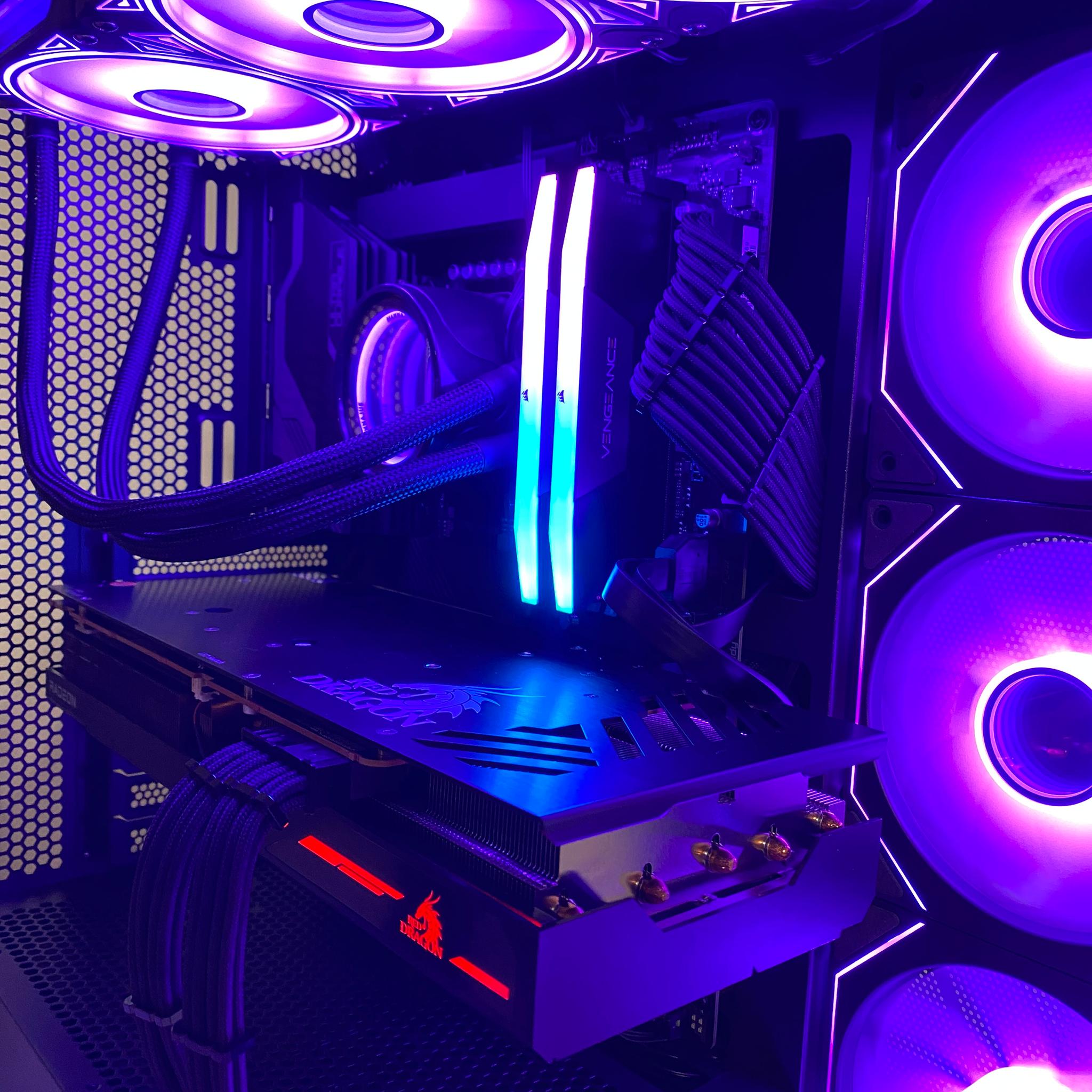 Hematite V 13600K 6800 XT 2TB NVME 32GB DDR5 Liquid Cooled Gaming,Streaming, Editing PC