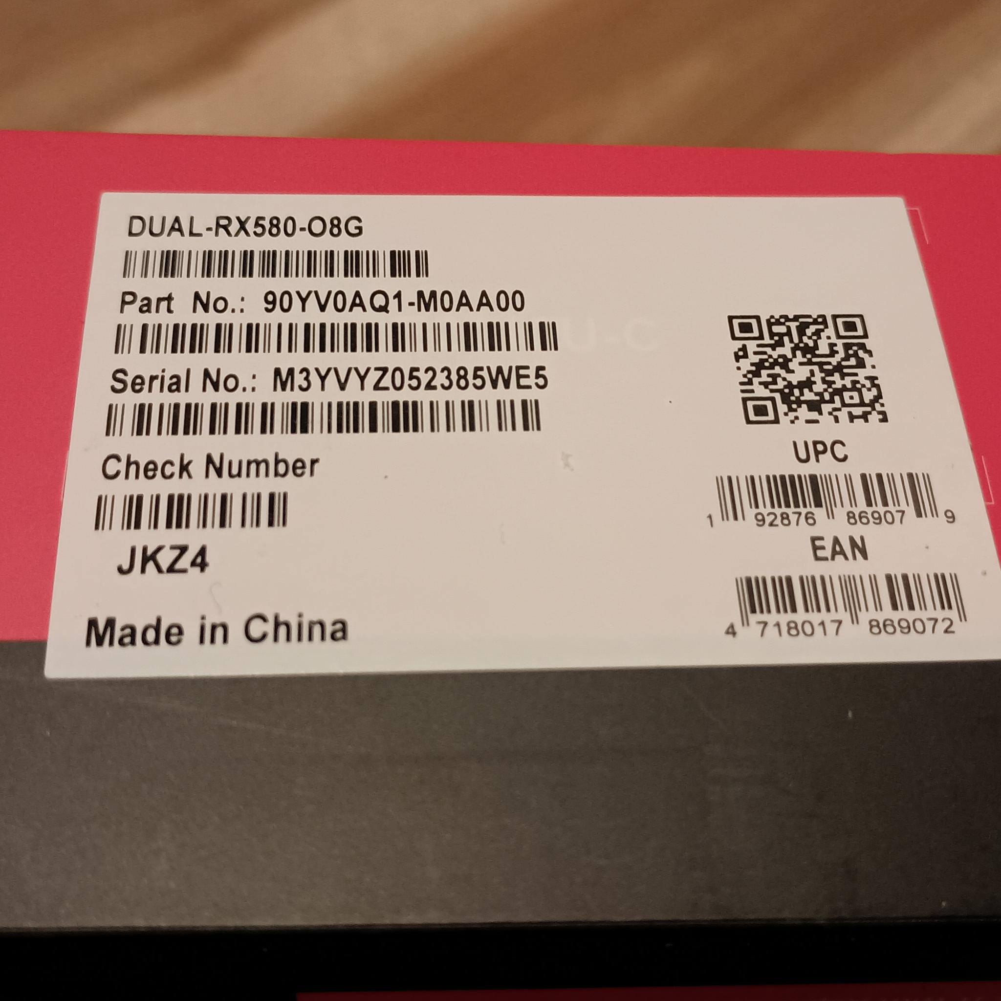 Asus DUAL Radeon RX 580 8GB