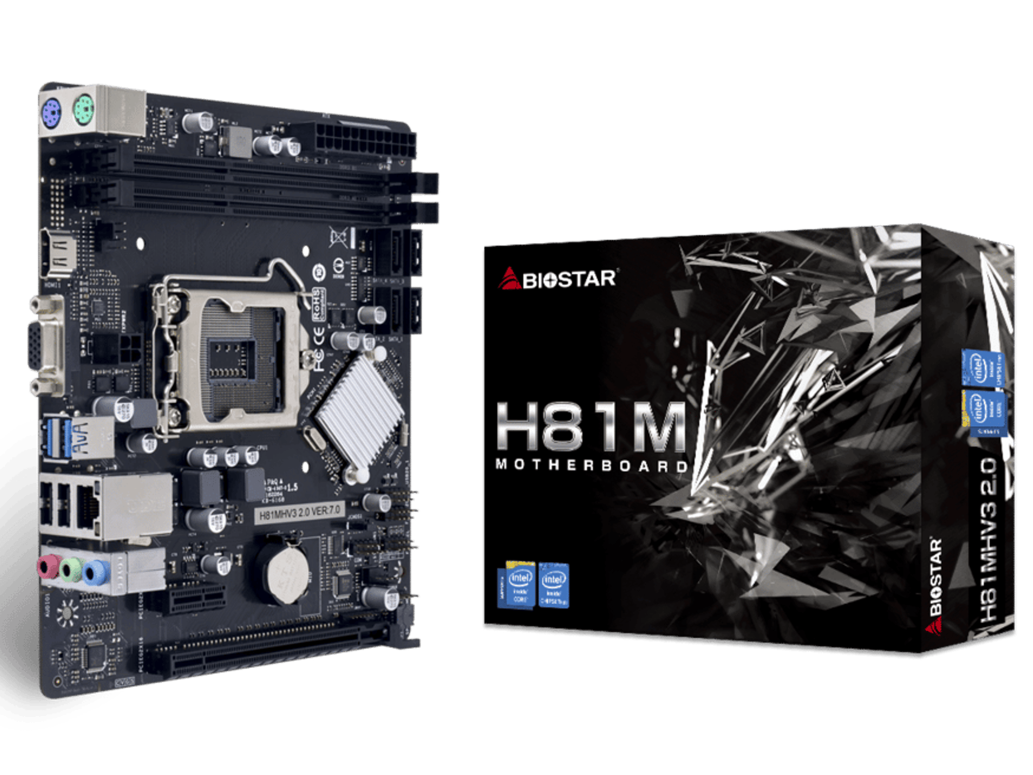 Biostar H81MHV3 2.0 Intel H81 LGA 1150 MicroATX Desktop Motherboard
