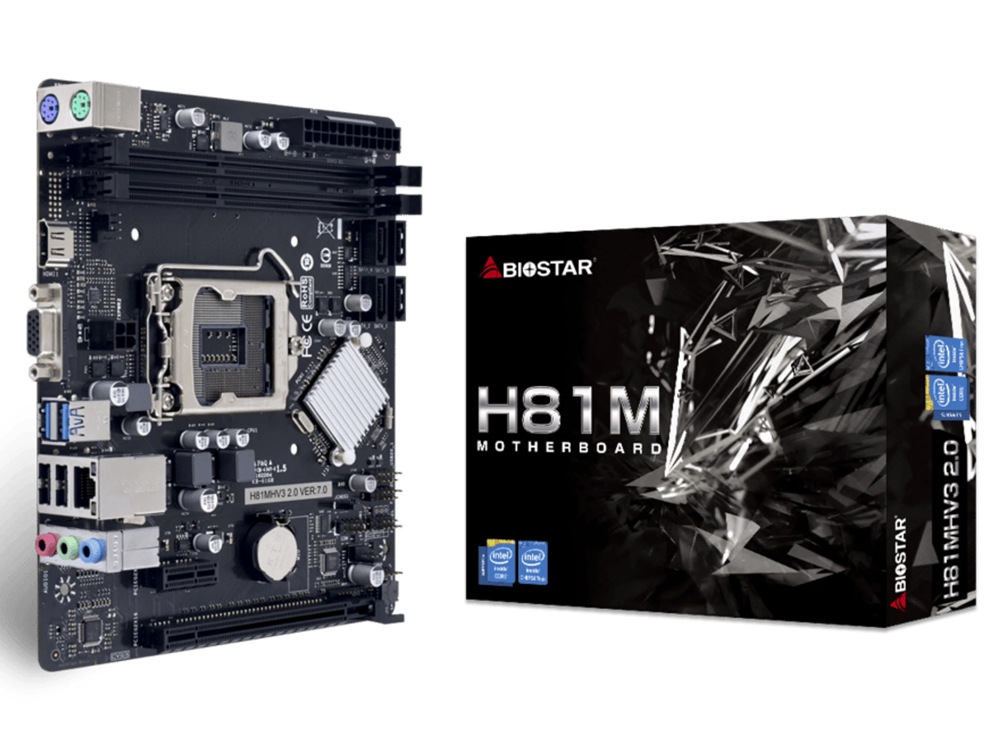 Biostar H81MHV3 2.0 Intel H81 LGA 1150 MicroATX Desktop Motherboard