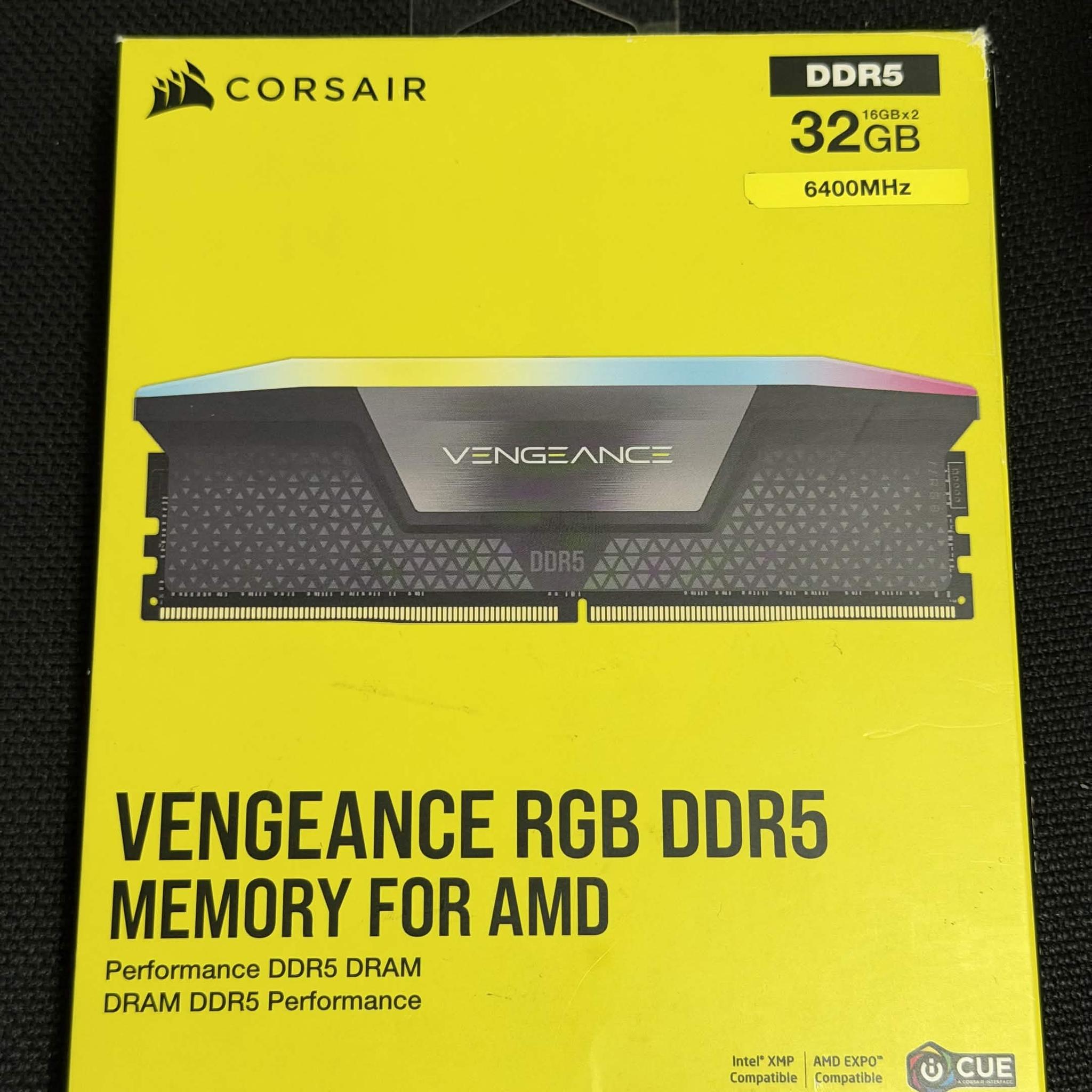 Corsair Vengeance RGB DDR5 CL32 32GB (2x16GB) 6400MHz