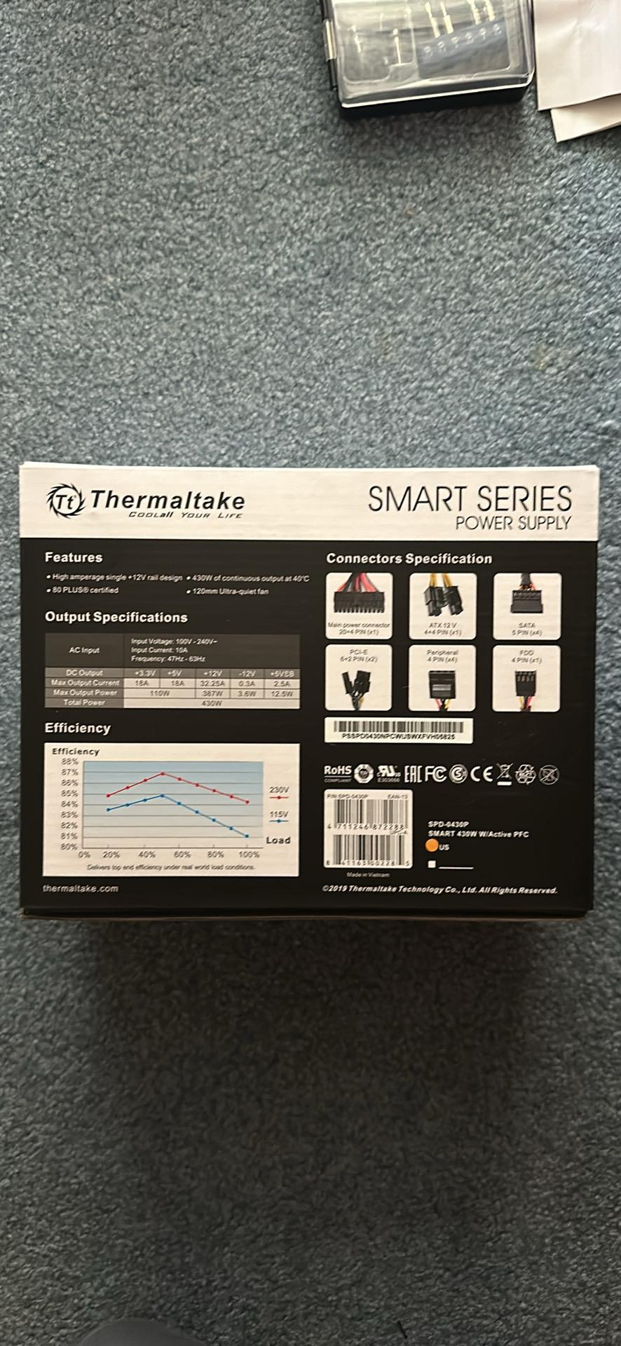 Thermaltake 430W smart 80+ ATX Power Supply