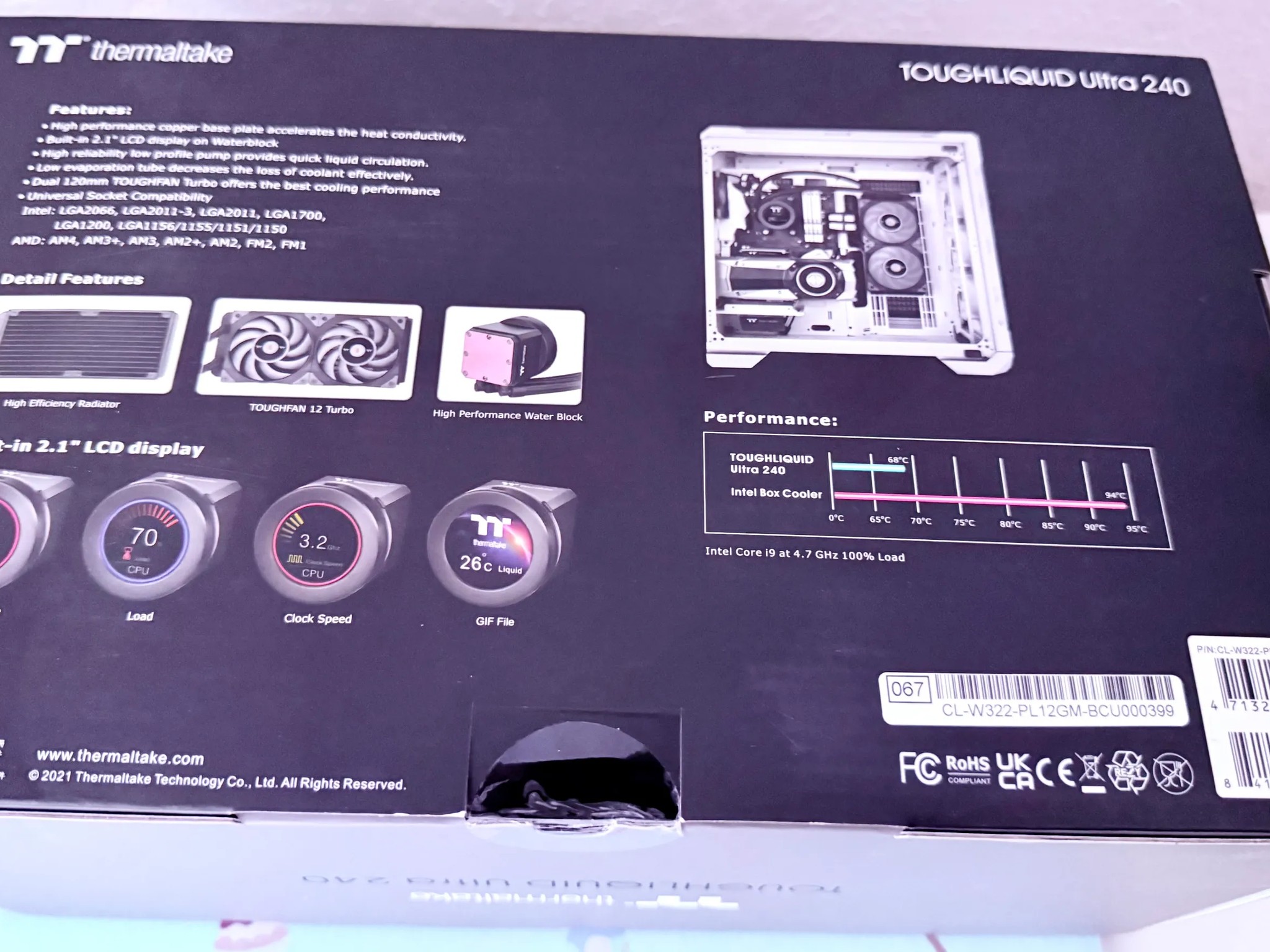 BNIB TOUGHLIQUID Ultra 240 All-In-One Thermaltake Liquid Cooler