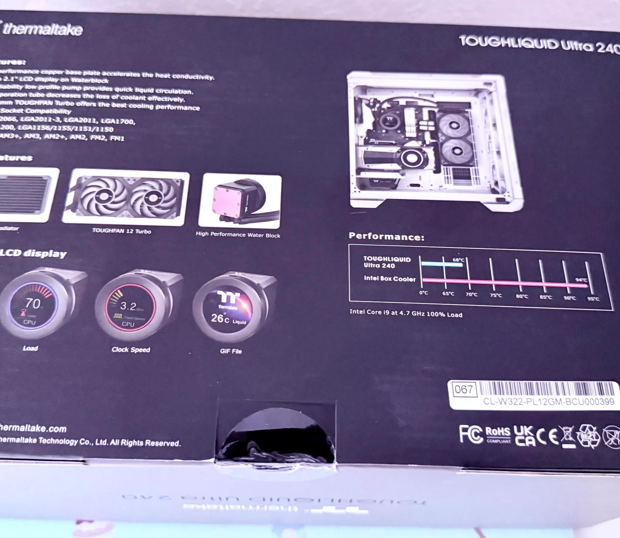 BNIB TOUGHLIQUID Ultra 240 All-In-One Thermaltake Liquid Cooler