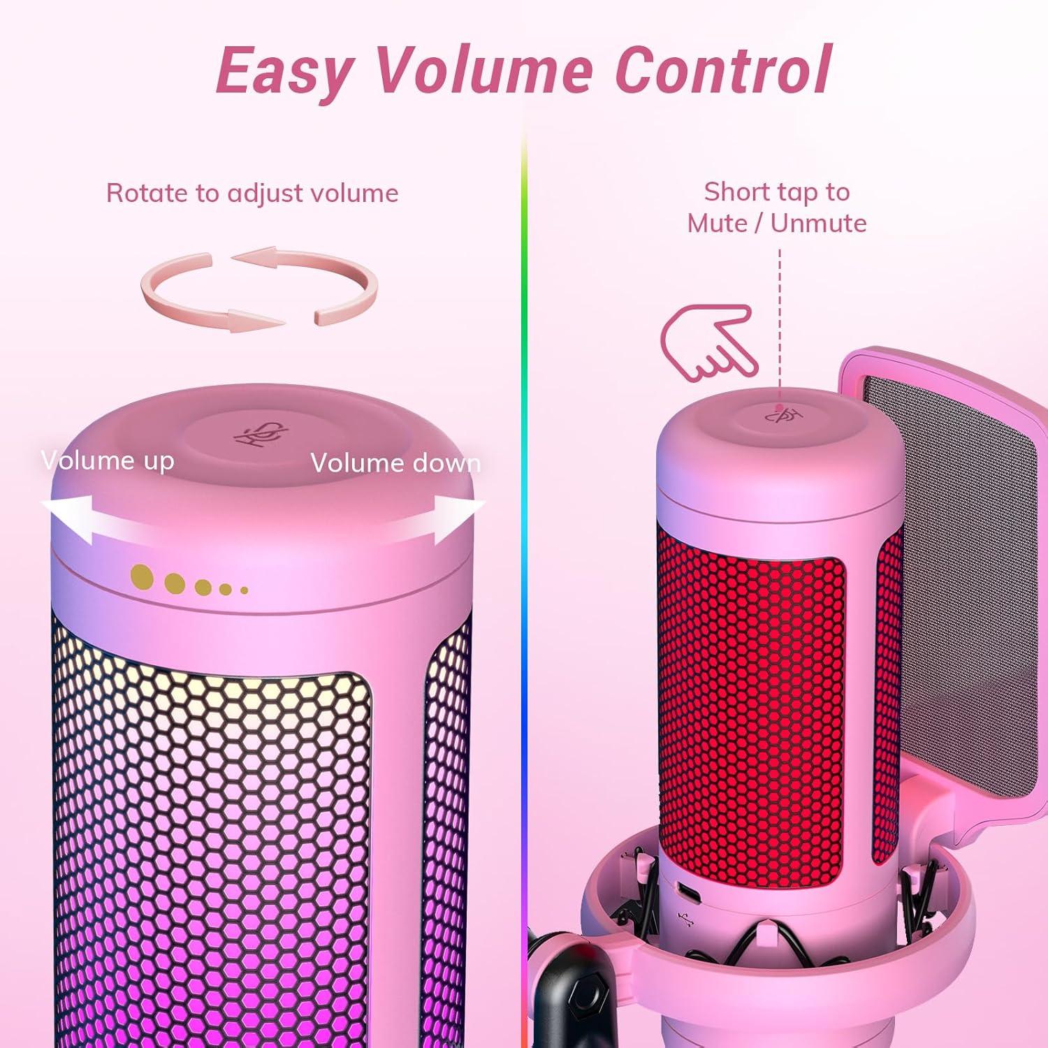 Pink USB Condenser Microphone