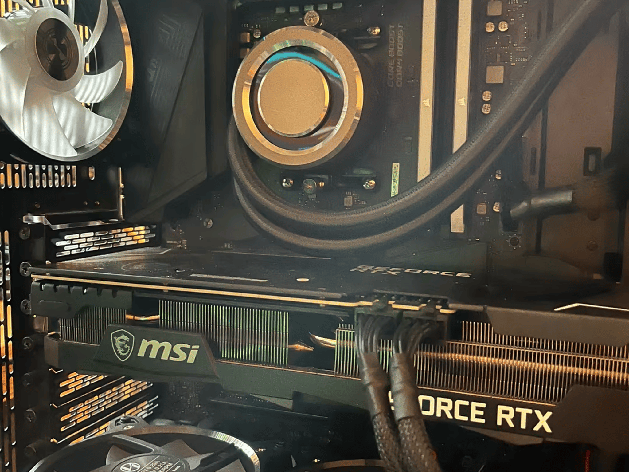R9 5900x; MSI RTX 3070Ti; 32G 3600Mhz RAM; AIO cooled; MSI Unify x570; 850W Platinum PSU