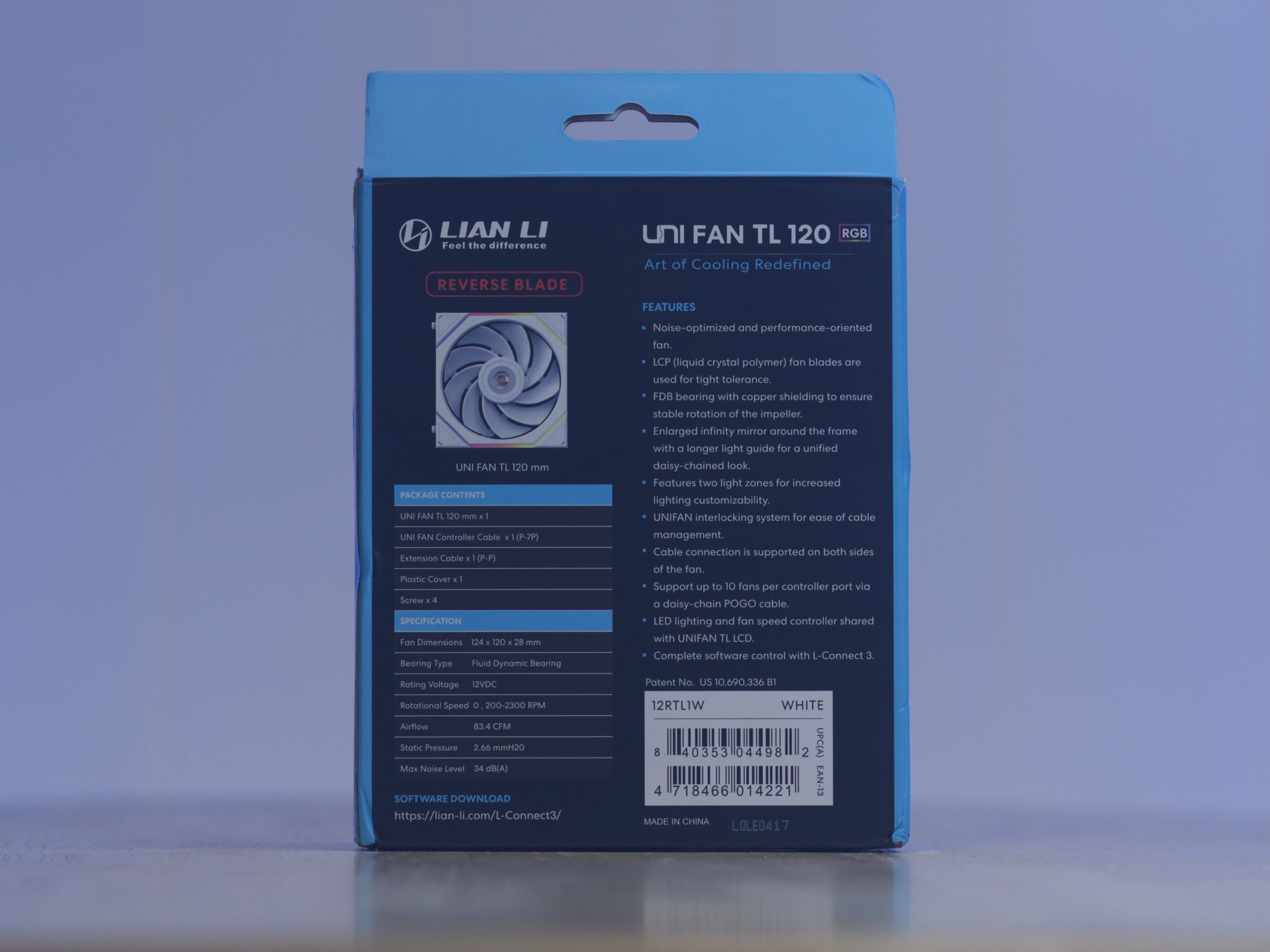 Lian Li UNI FAN TL 120 RGB Reverse Blade (White)