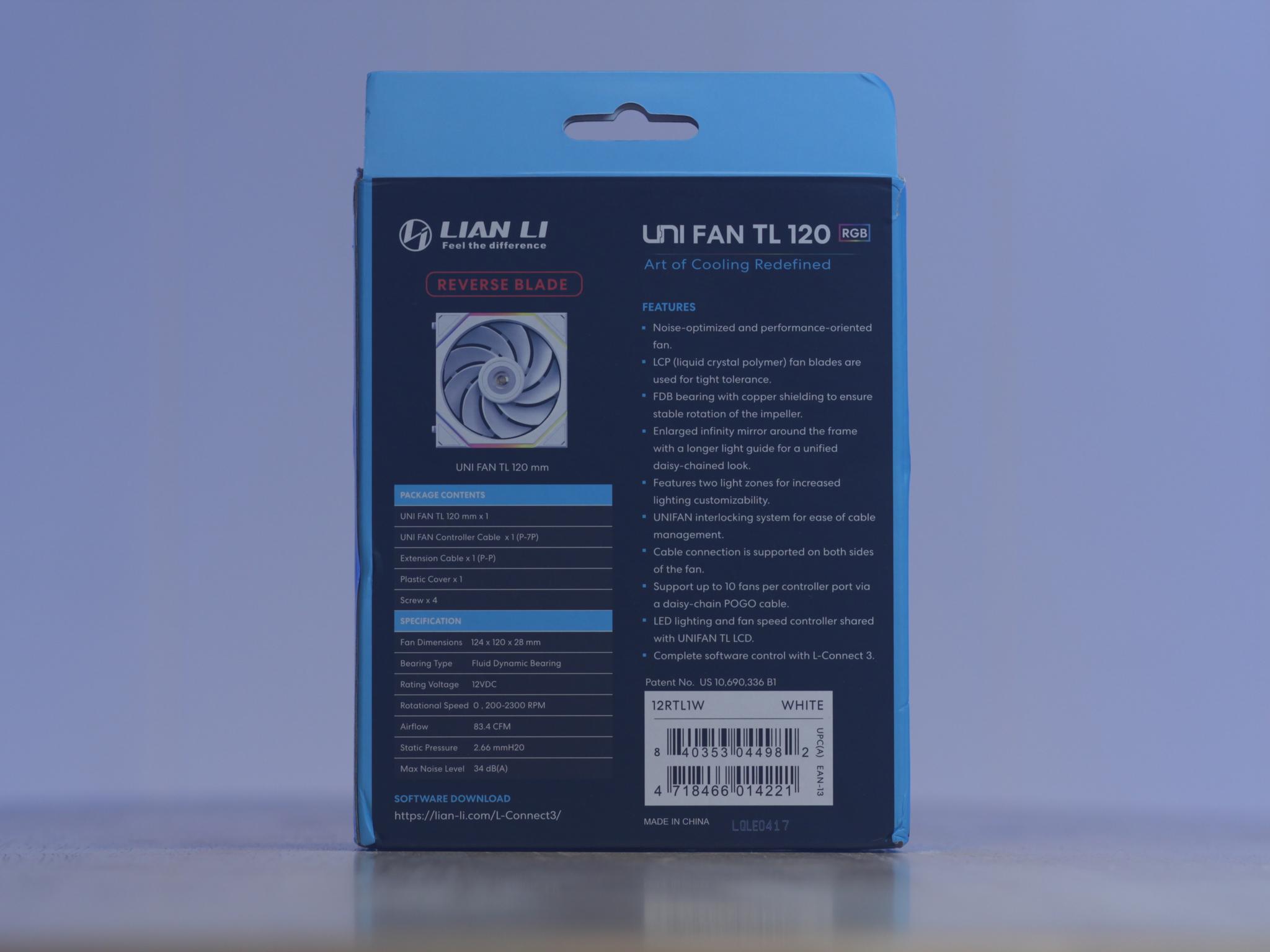 Lian Li UNI FAN TL 120 RGB Reverse Blade (White)