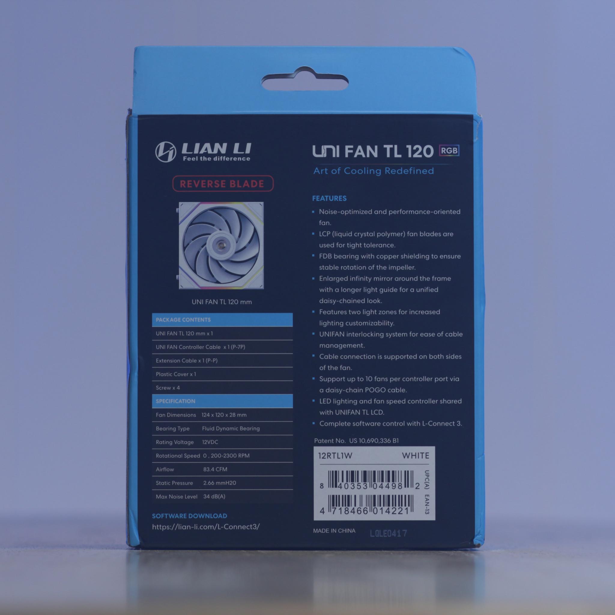 Lian Li UNI FAN TL 120 RGB Reverse Blade (White)