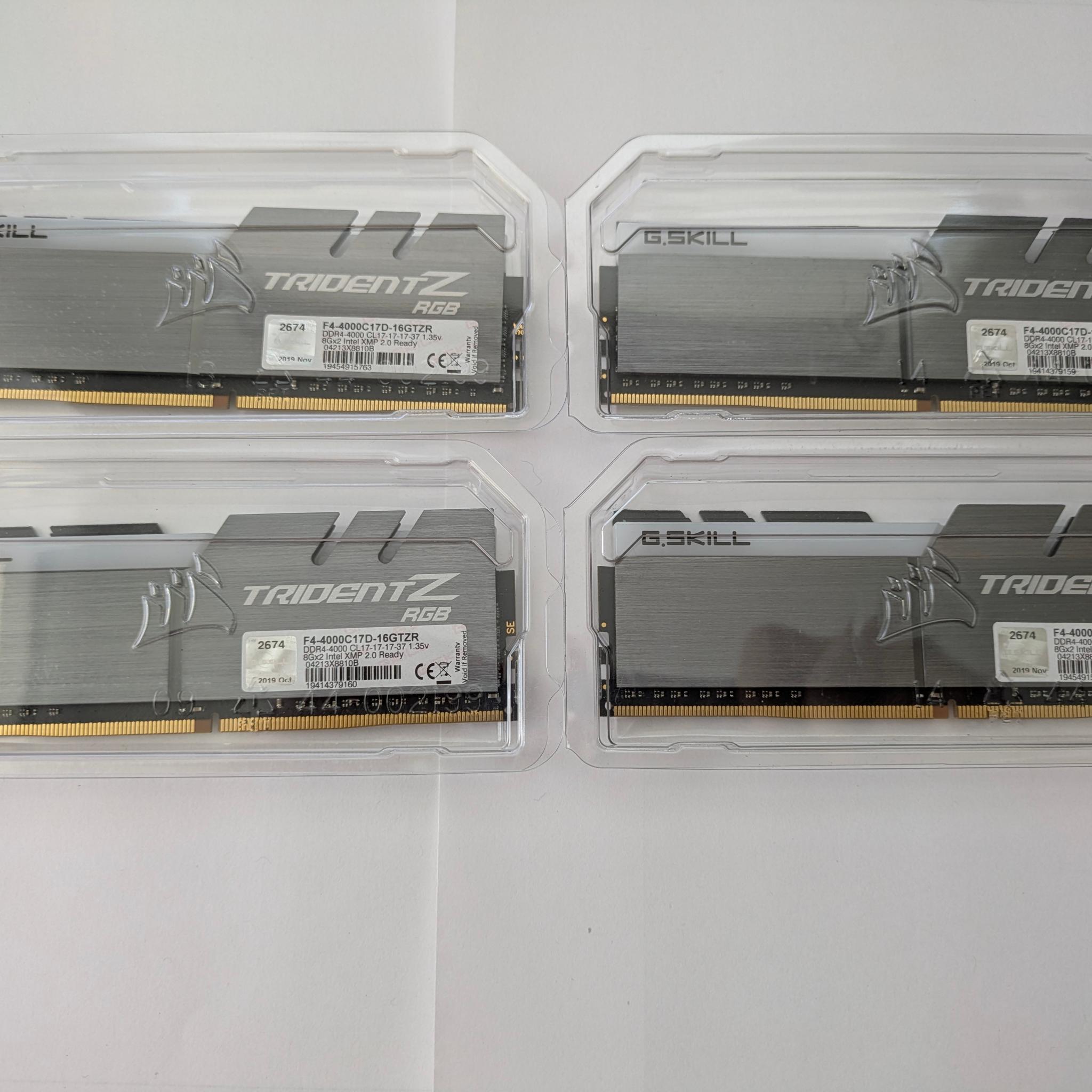 G.Skill TridentZ RGB 32GB (4x8GB) DDR4-4000 CL17 - Confirmed B-Die