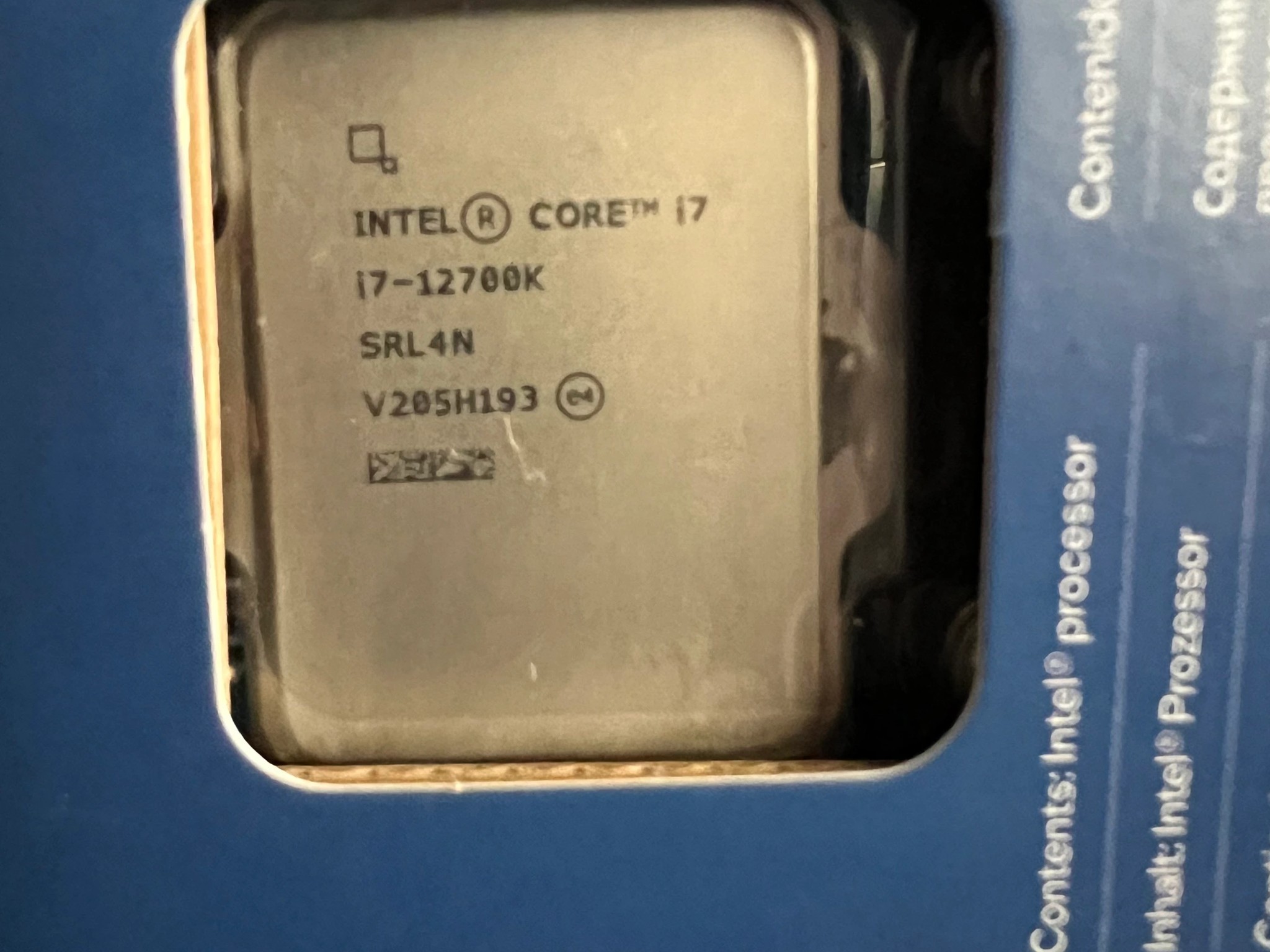 Intel i7-12700K CPU (LGA1700) -USED-