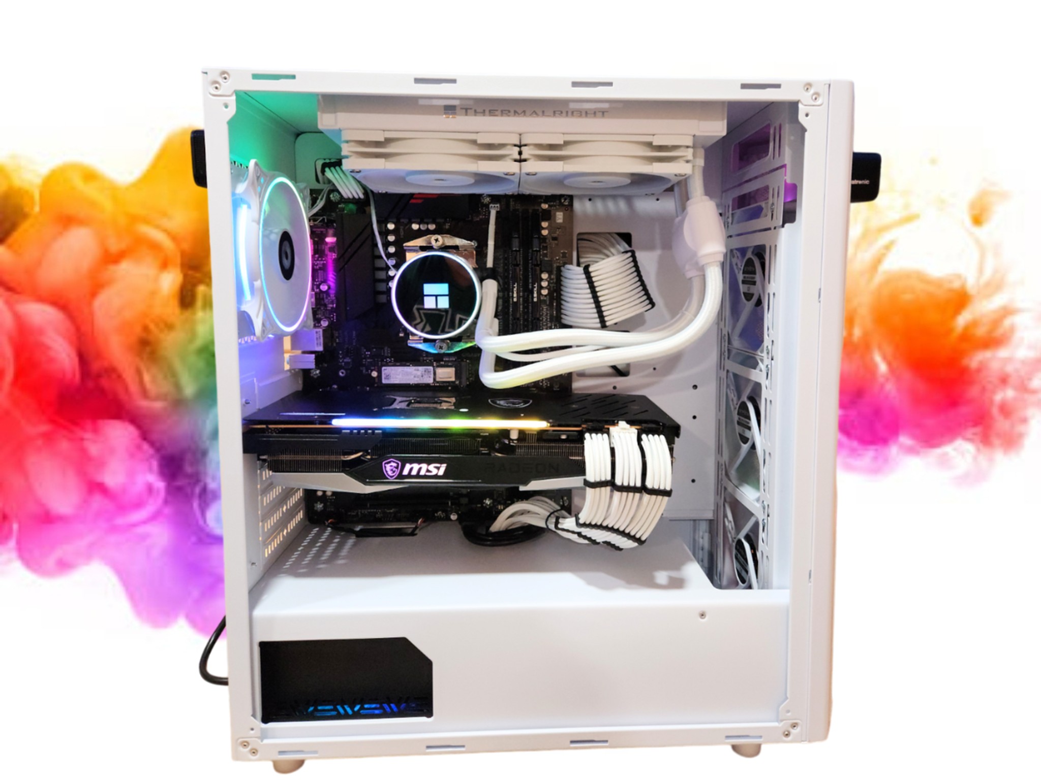 BIG SALE: RX 6900 XT + Ryzen 5700x + 32GB RAM + 1TB SSD + 6 Fans + WIFI ( White Minimalist RGB PC )