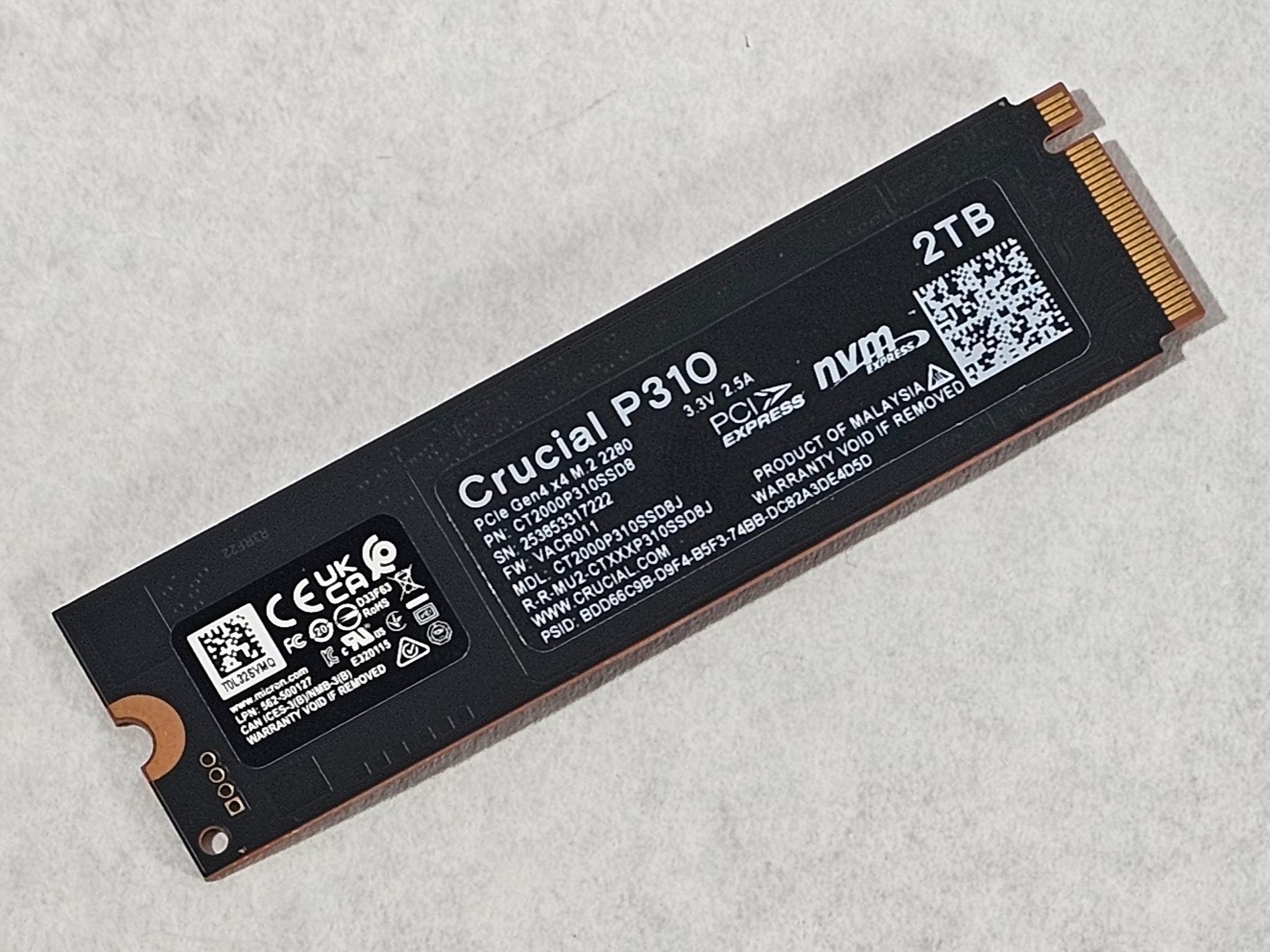2TB NVMe M.2 SSD Crucial P310 Gen4