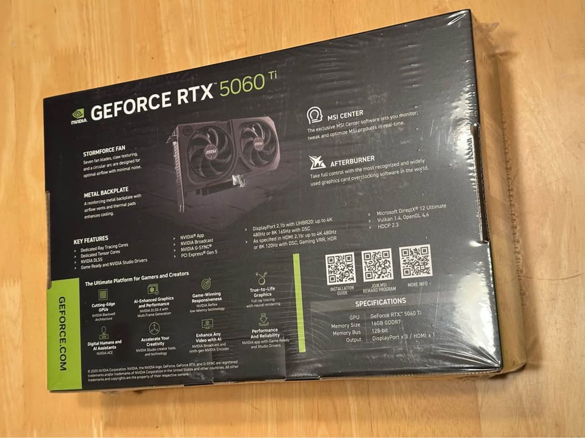 MSI GeForce RTX 5060 Ti 16G SHADOW 2X OC PLUS