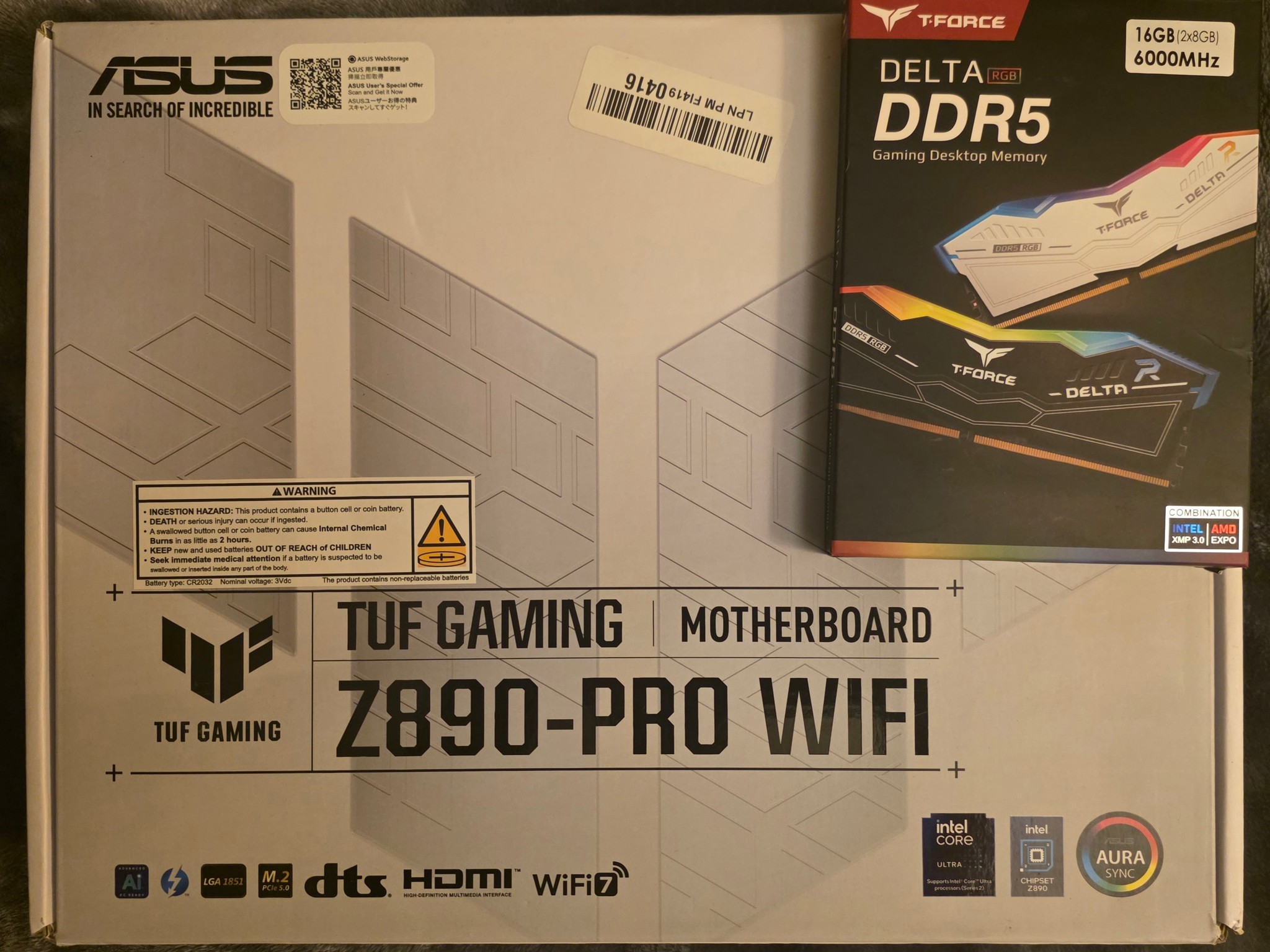 ASUS TUF Gaming Z890-PRO WiFi + CORE ULTRA 5 235T