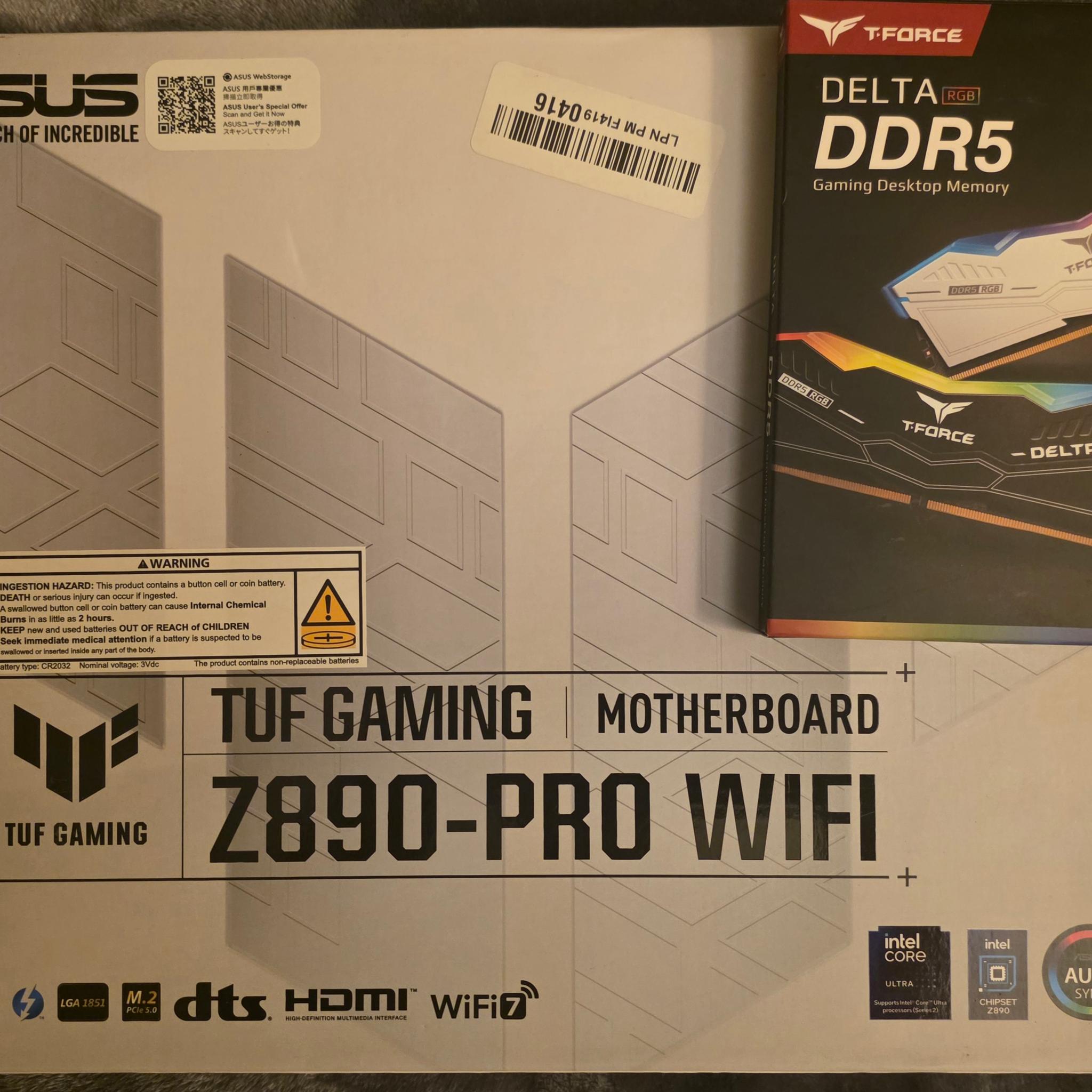 ASUS TUF Gaming Z890-PRO WiFi + CORE ULTRA 5 235T