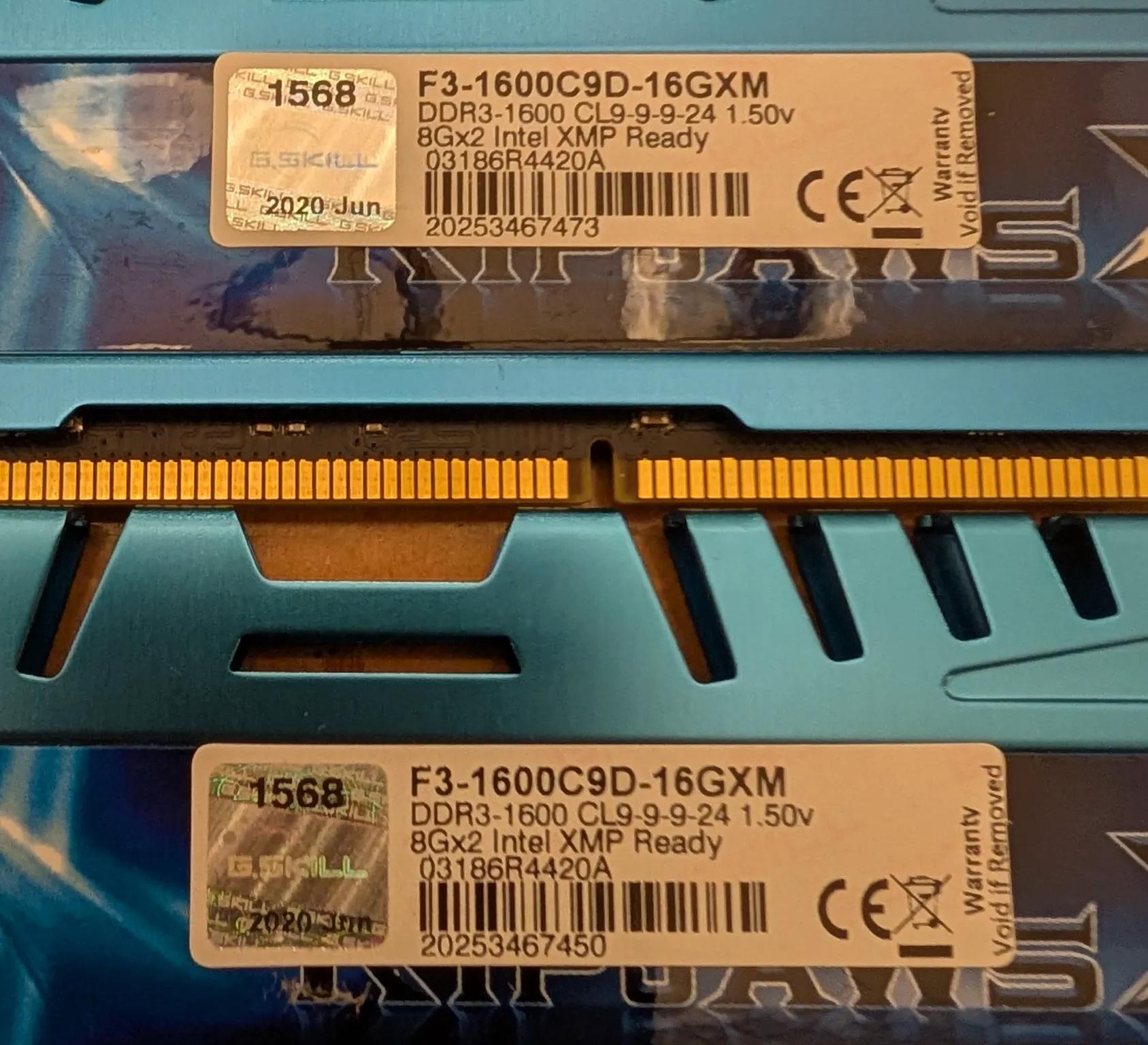 G.Skill RipjawsX DDR3-1600 CL9 16GB (2x8GB) DRAM/DIMM
