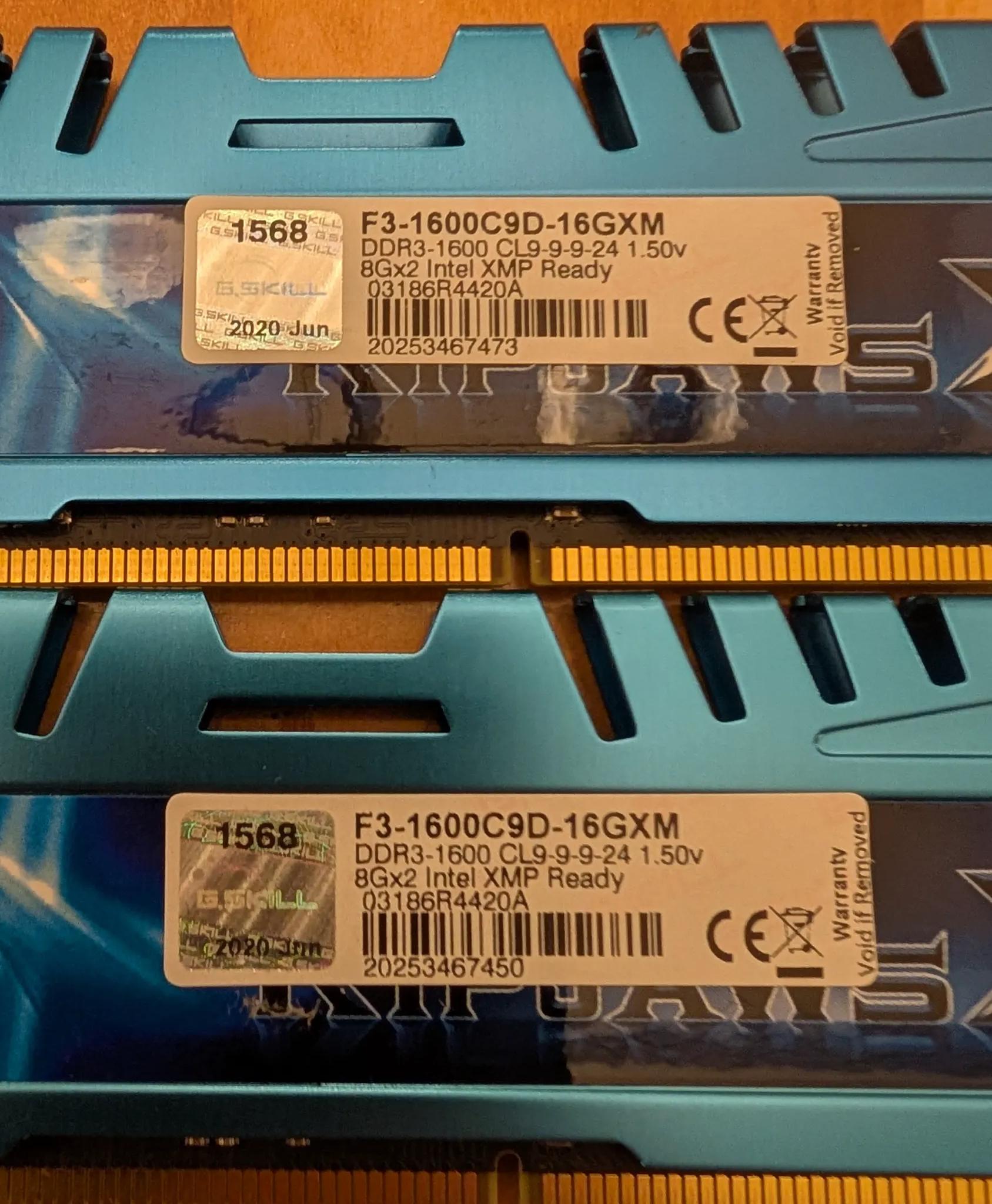 G.Skill RipjawsX DDR3-1600 CL9 16GB (2x8GB) DRAM/DIMM