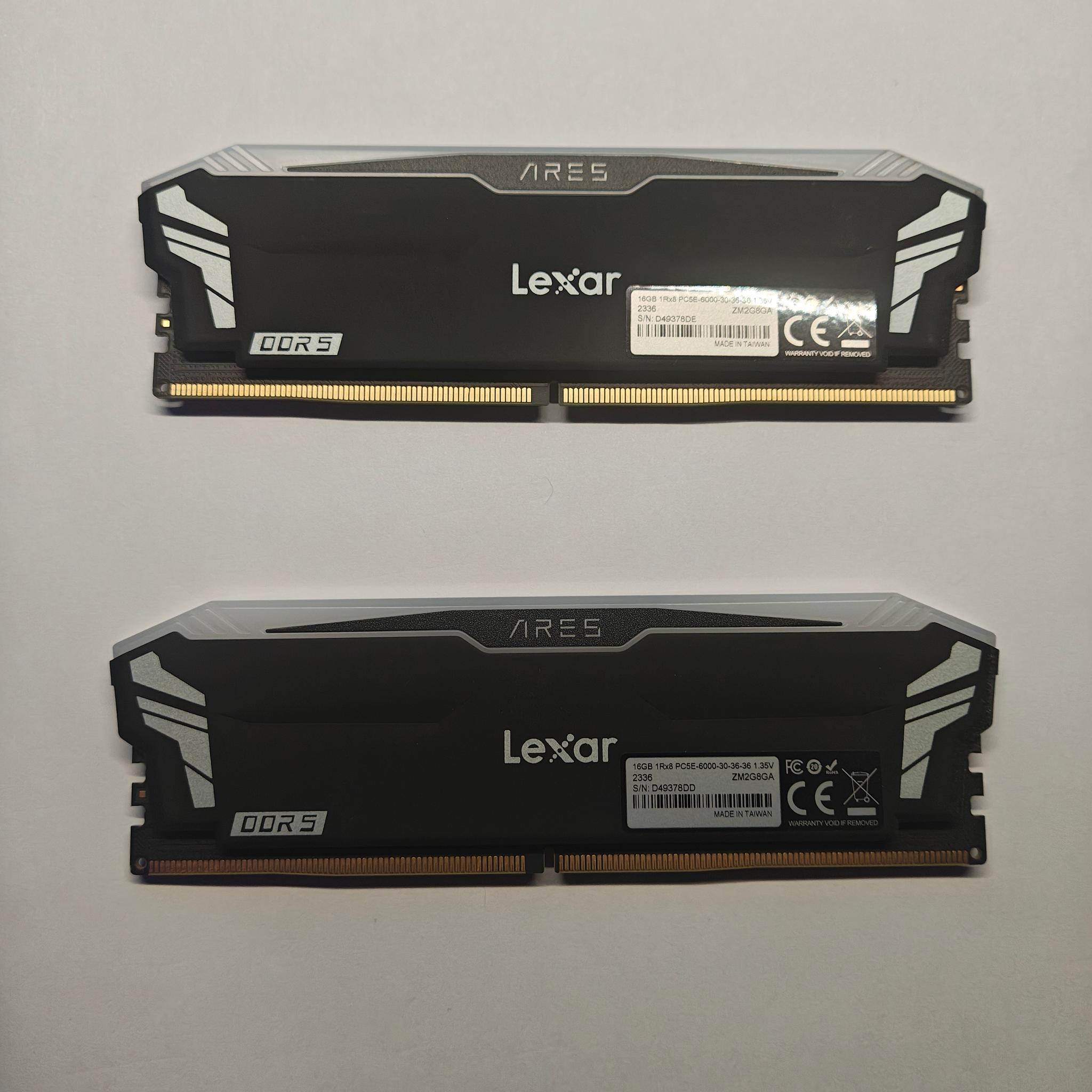Lexar 32GB (2x16GB) ARES RGB DDR5 RAM 6000MT/s CL30 1.35V Desktop