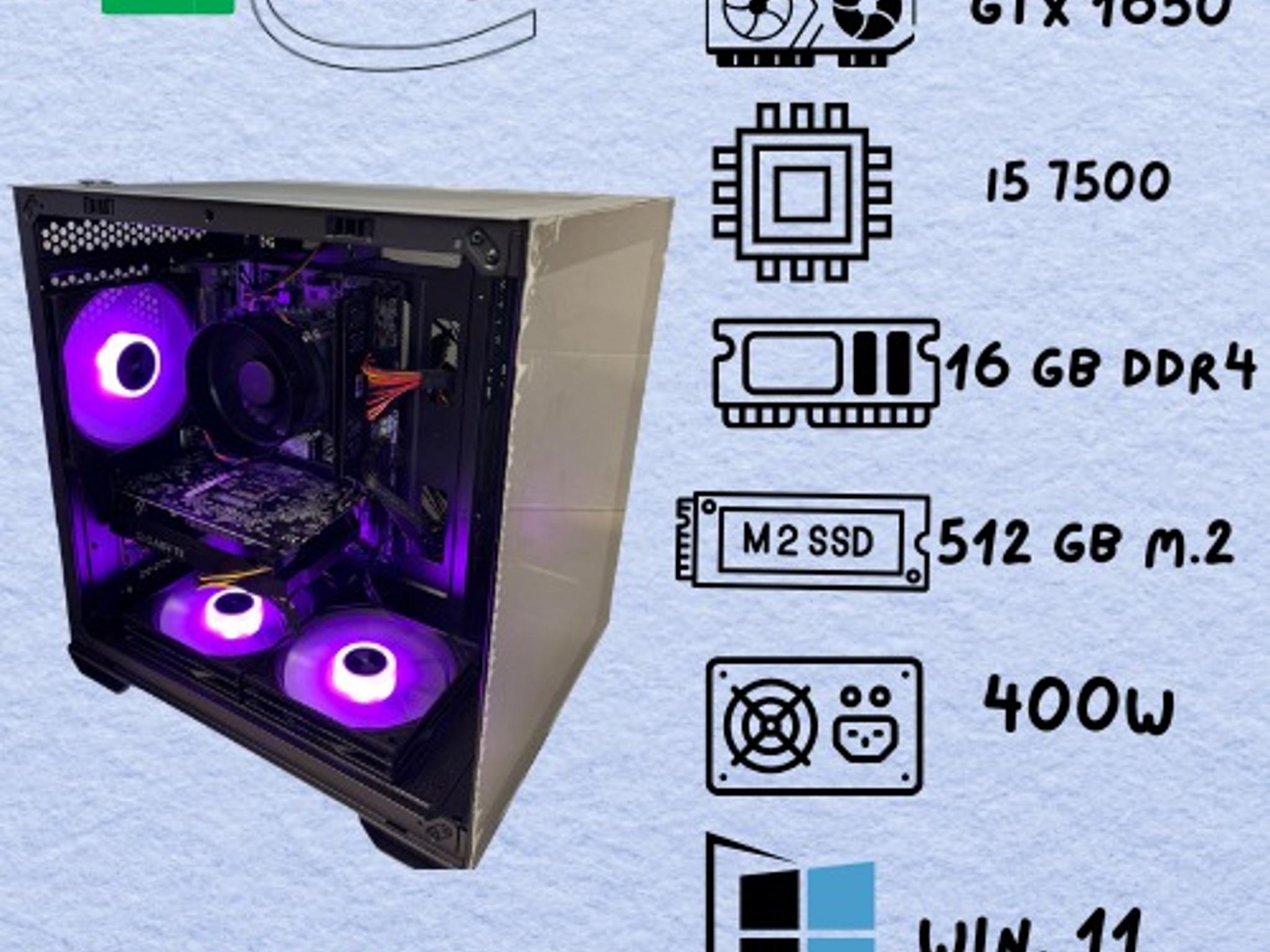 Gaming PC | intel i5 + 1650 | 16GB RAM | WIFI + BT | 512GB SSD