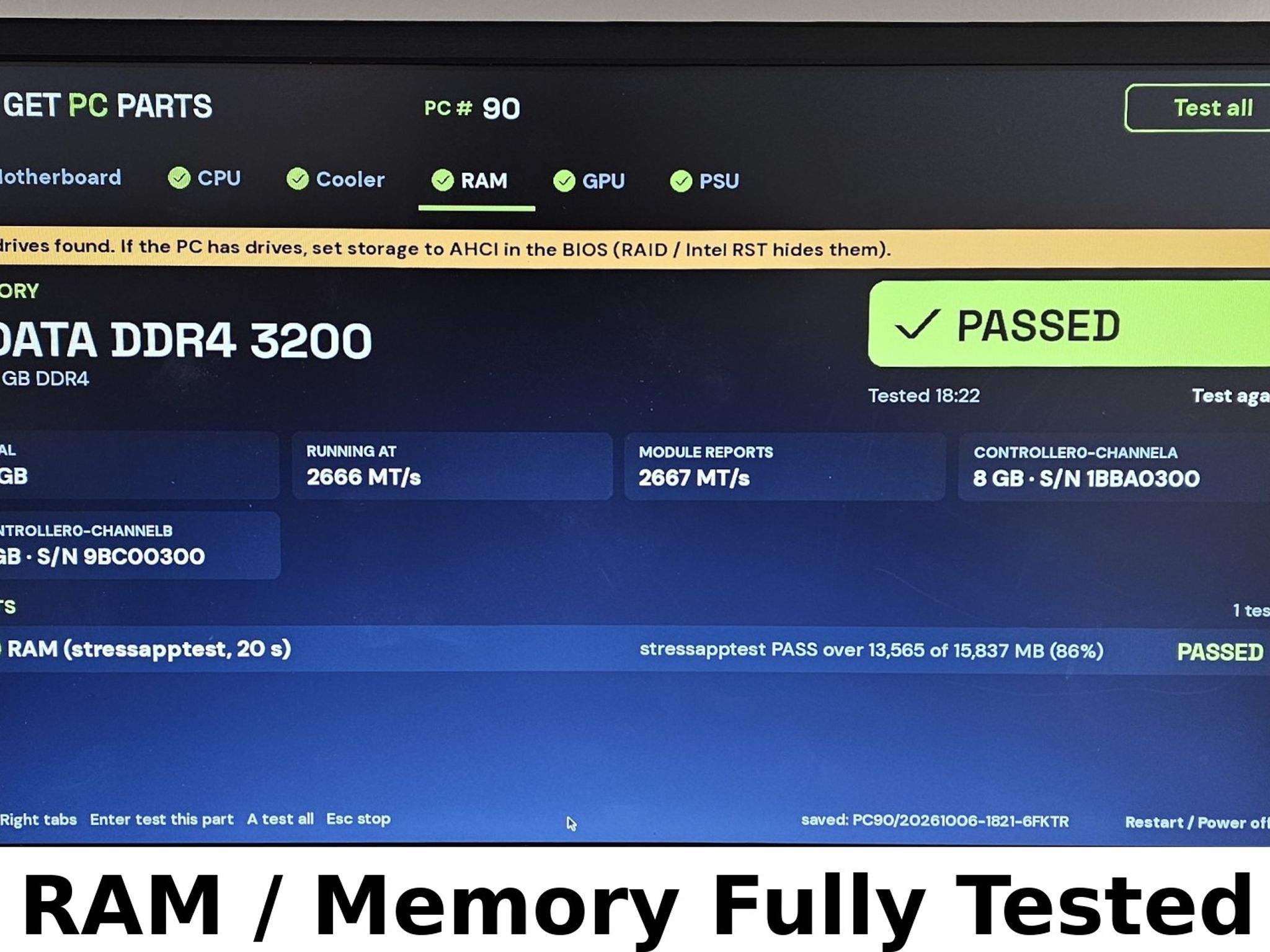 16GB DDR4 (2x8GB) 3200MT/s ADATA XPG