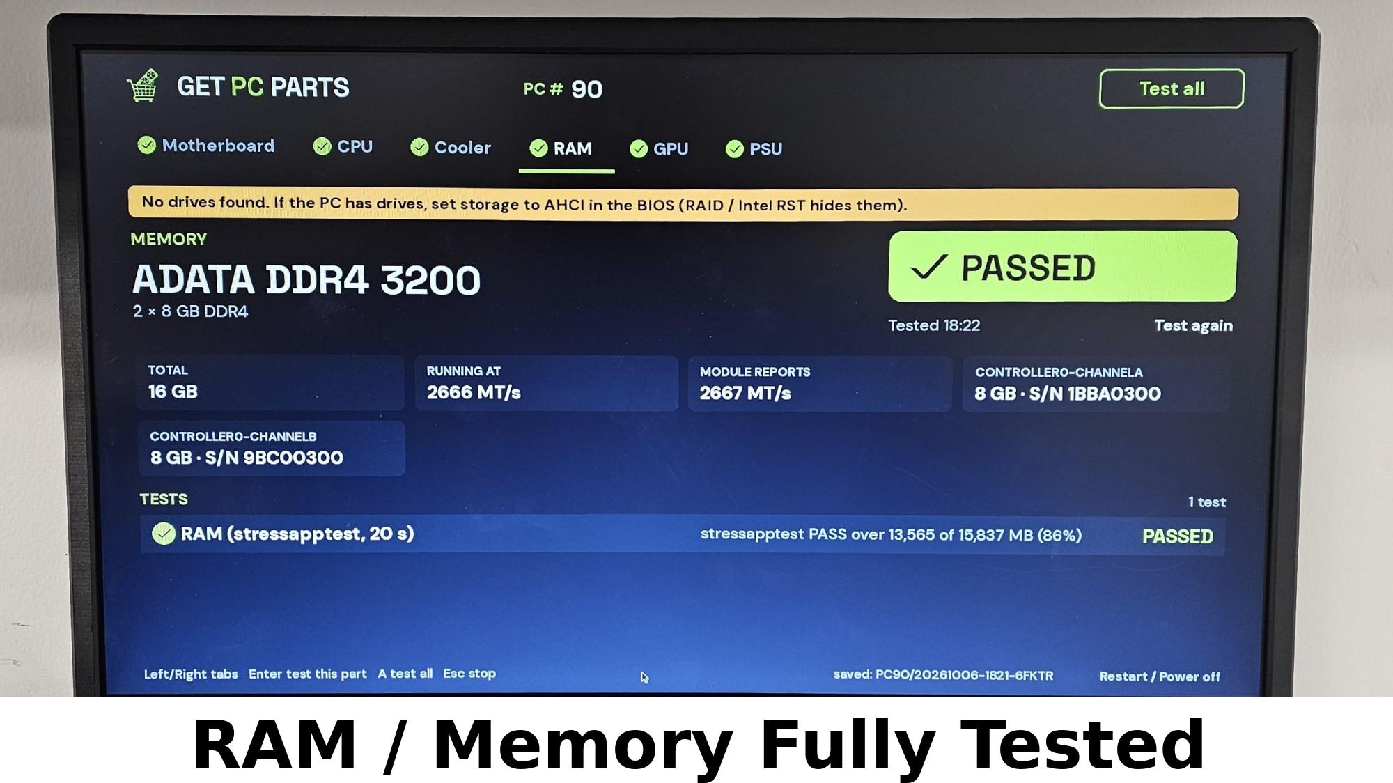 16GB DDR4 (2x8GB) 3200MT/s ADATA XPG