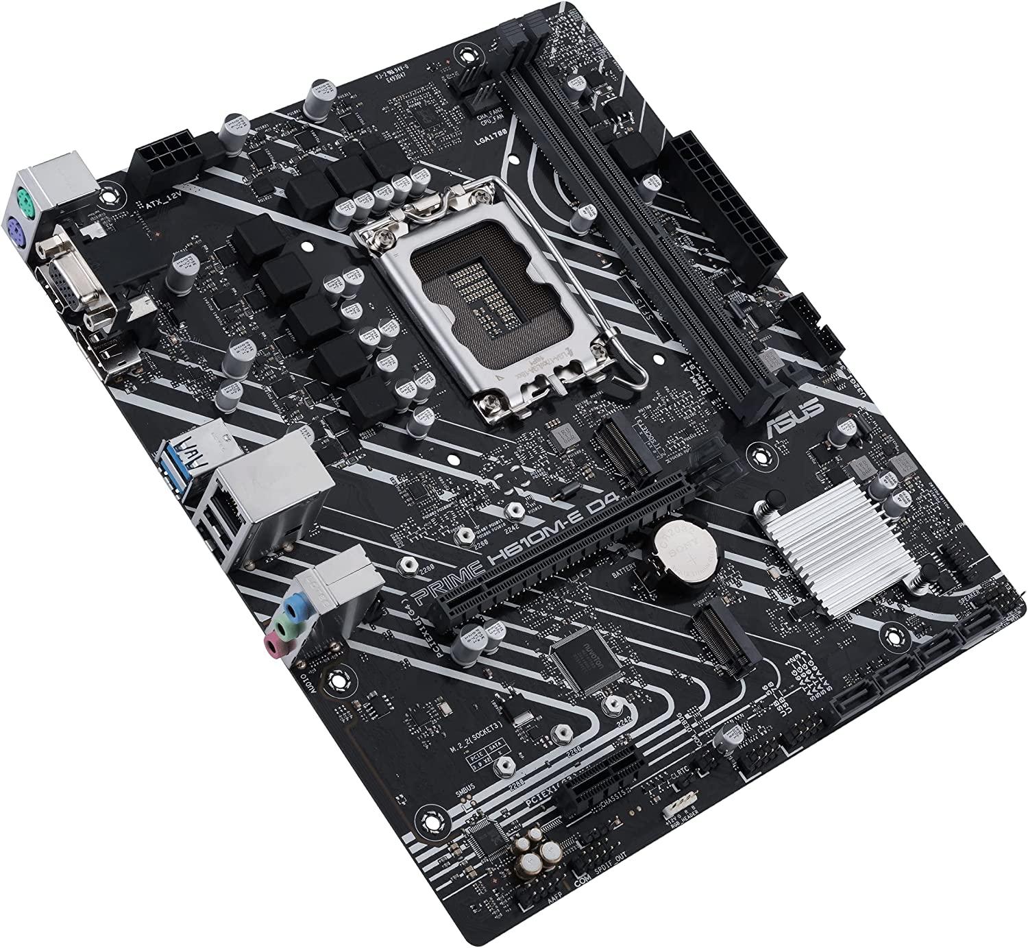 ASUS PRIME H610M-E D4 Intel H610 LGA 1700 microATX DDR4 Desktop Motherboard
