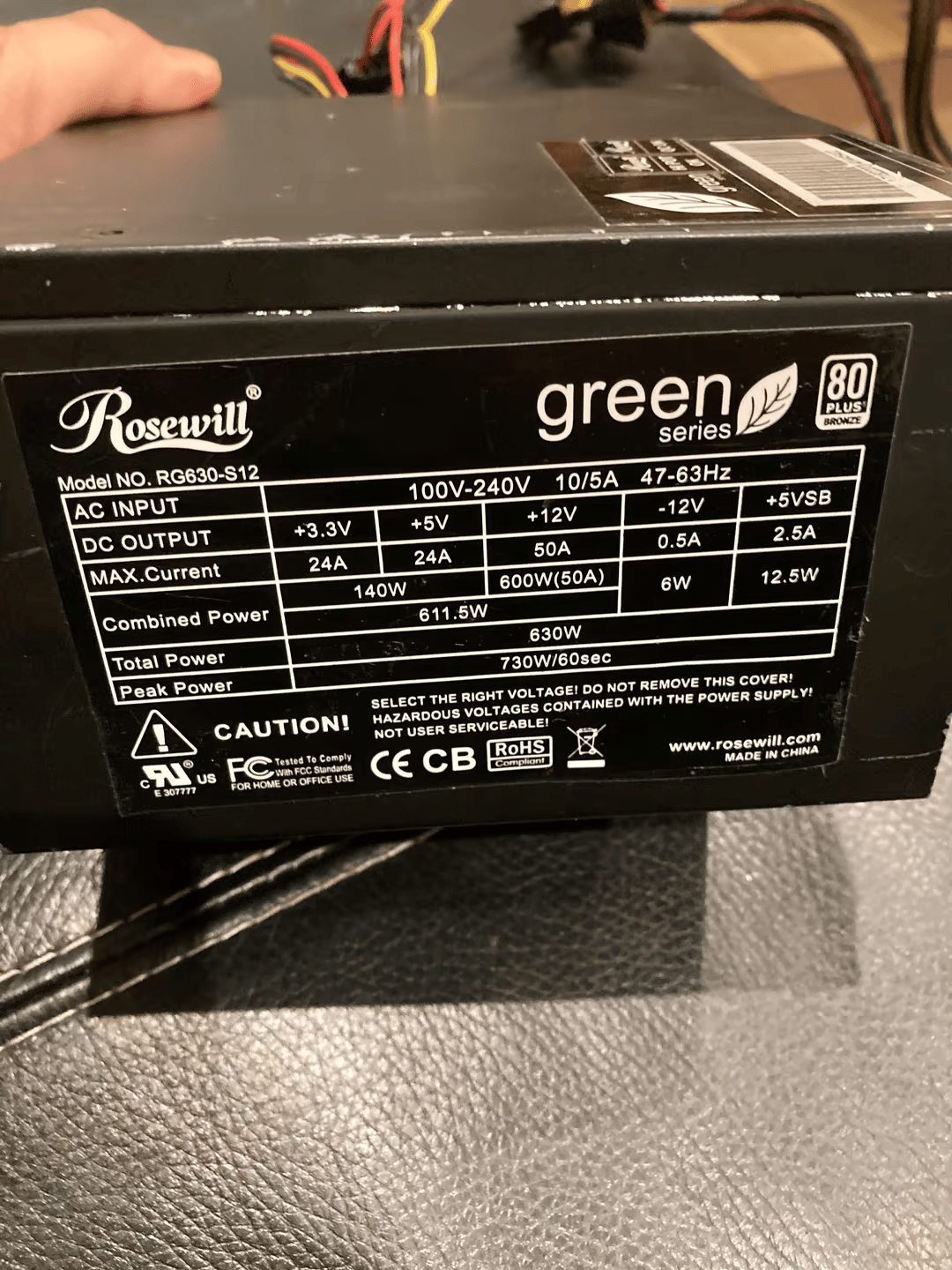Rosewill Green 630Watt 80+ Bronze