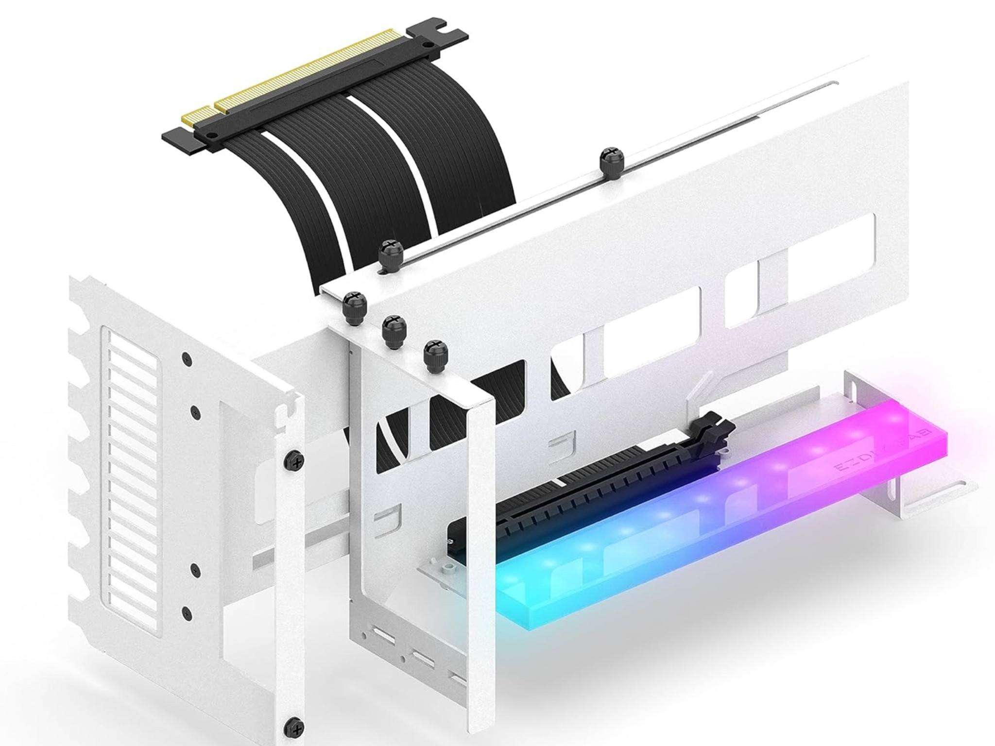 White EZDIY-FAB Vertical GPU Mount