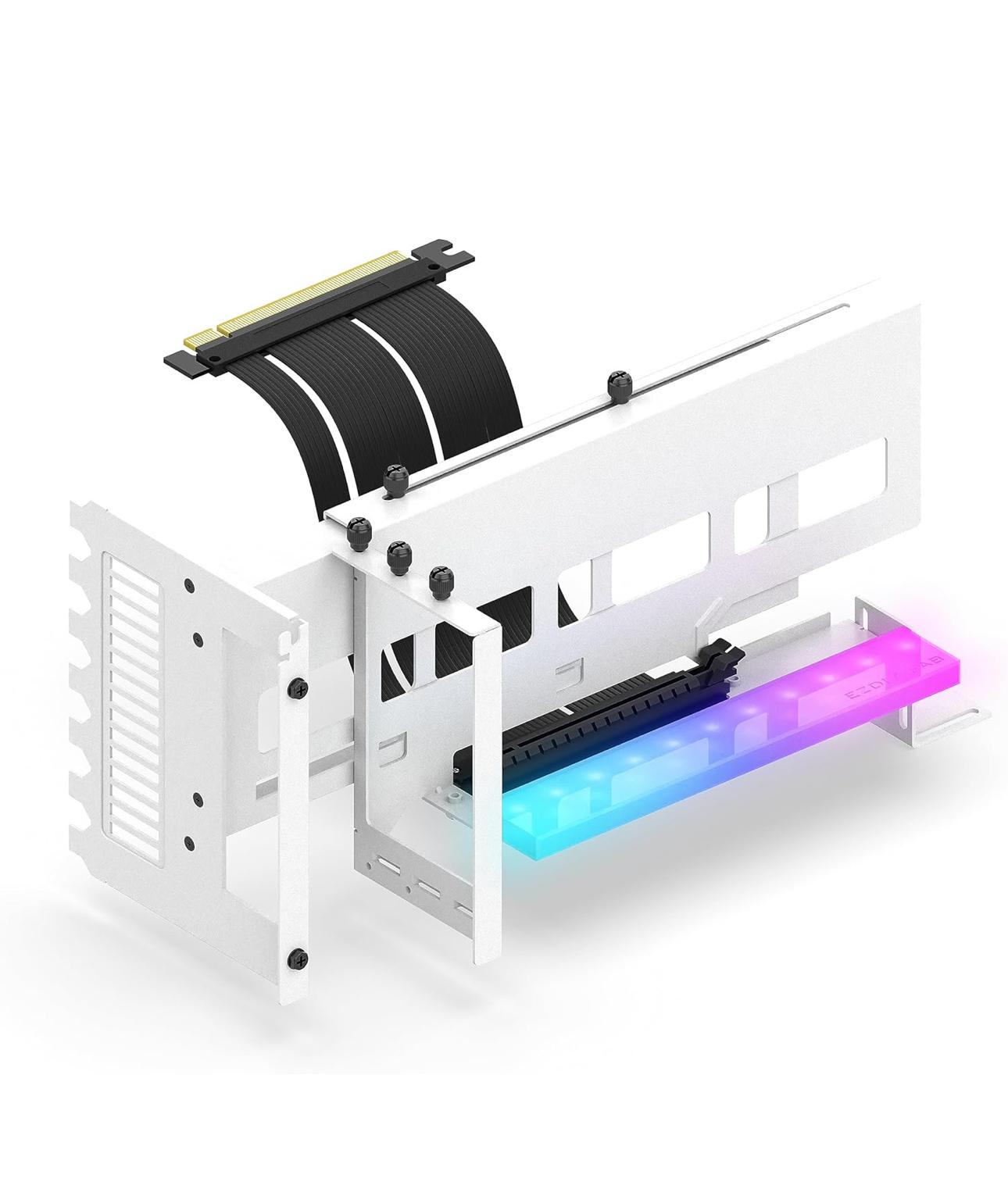 White EZDIY-FAB Vertical GPU Mount