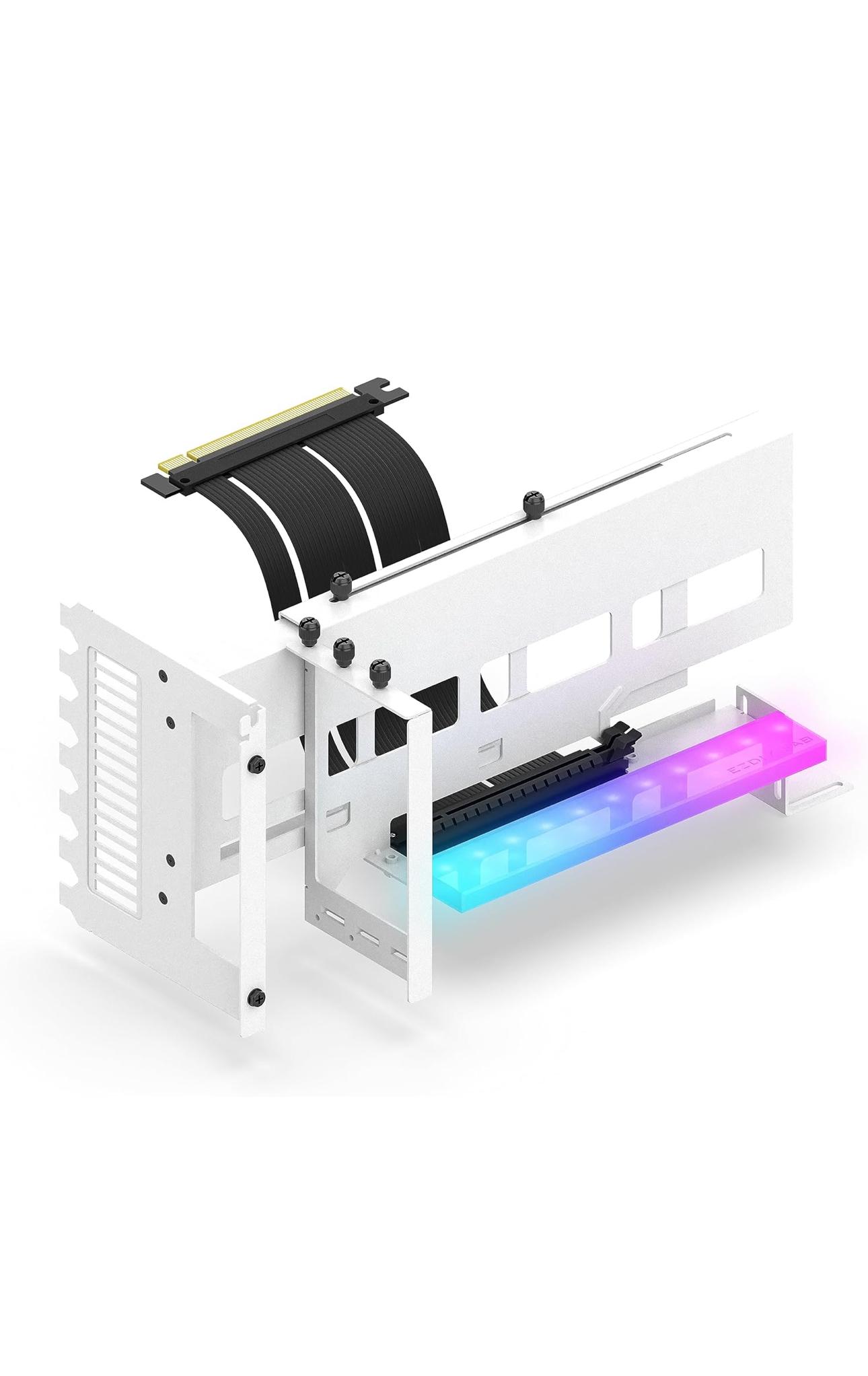 White EZDIY-FAB Vertical GPU Mount