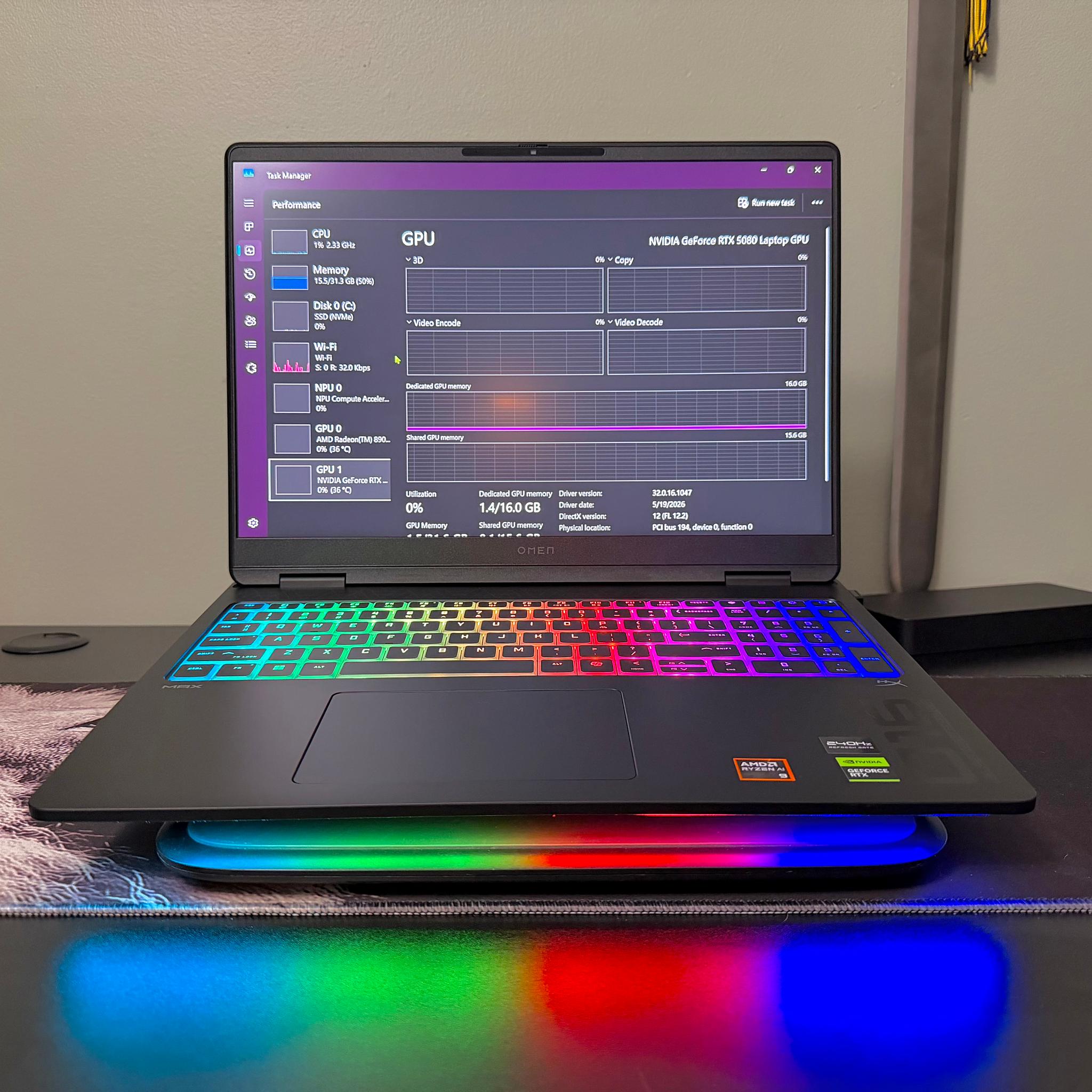 HP OMEN MAX RTX 5080 | Ryzen AI 9 HX 375 | 32GB ram | 1TB M.2 Laptop