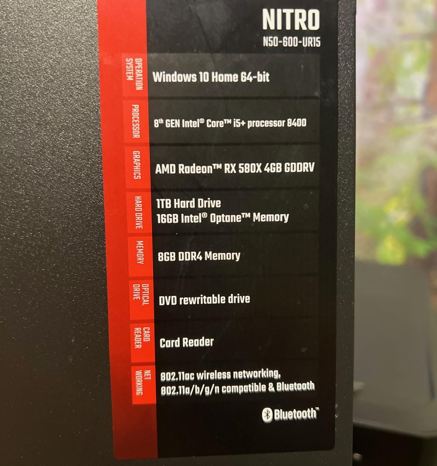 ACER Nitro N-50-600-UR15  **Budget Entry Level**