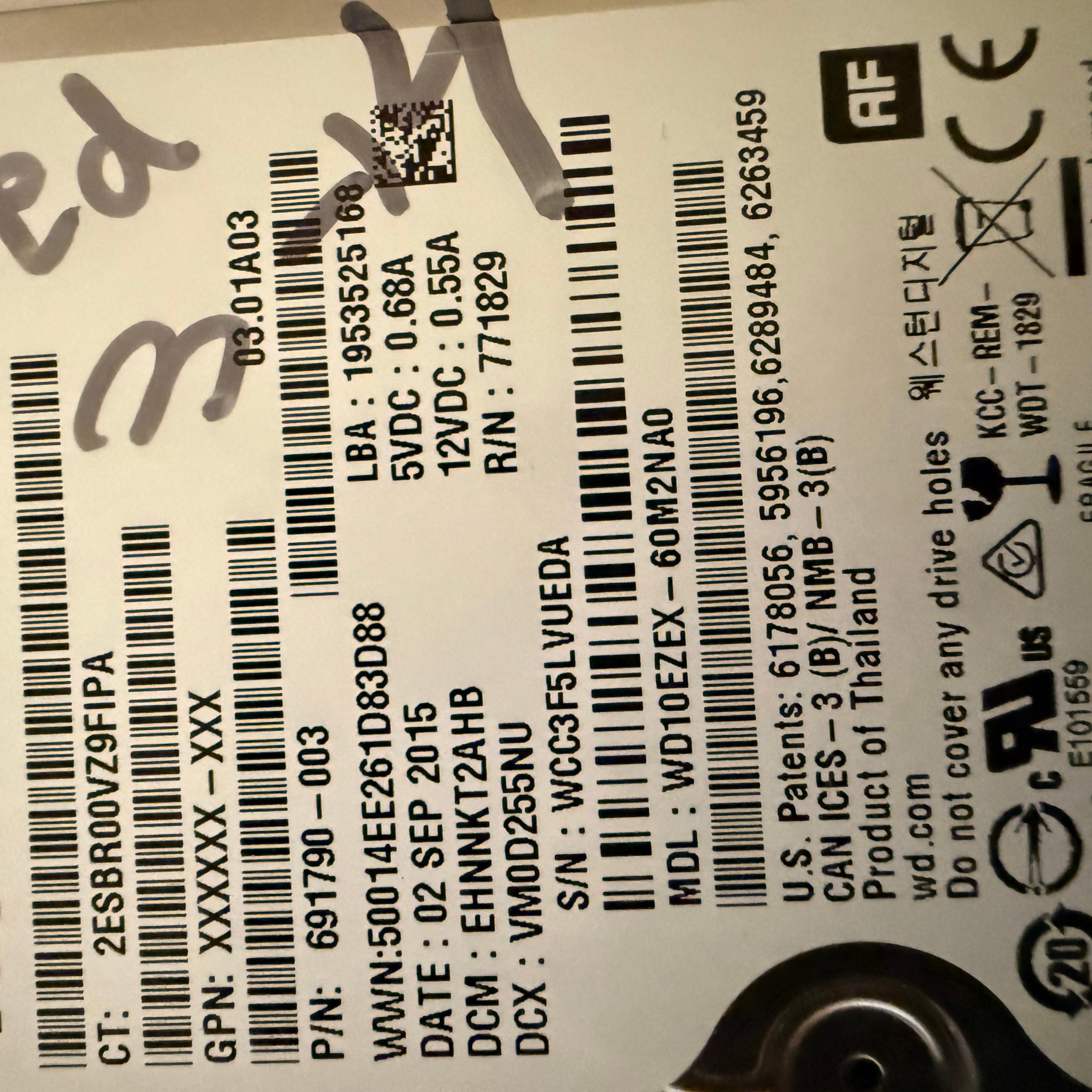 Western digital blue one terabyte SATA hdd | WD10EZEX