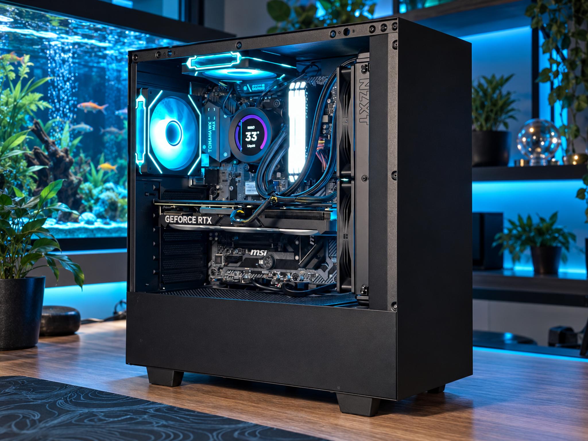 🌊🪼 AQUA CORE Gaming PC | RTX 4070 | Ryzen 7 5800X | 24GB DDR4 | 500GB NVME + 1TB HDD