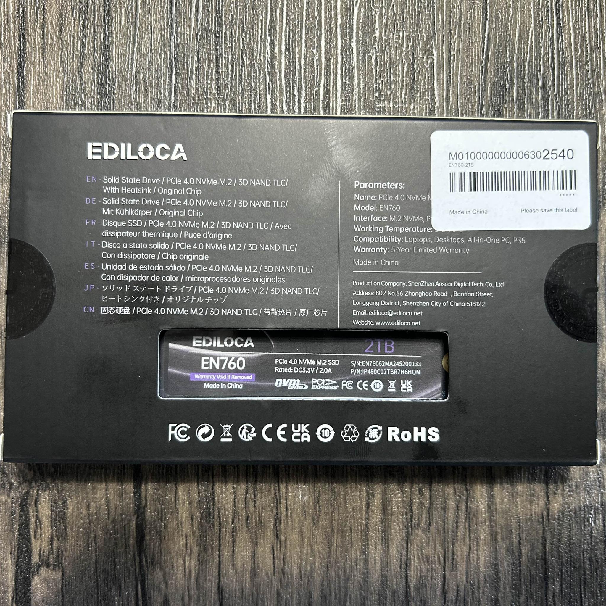 Ediloca EN760 2TB Gen 4x4 NVMe M.2 ssd (With heatsink) | Jawa