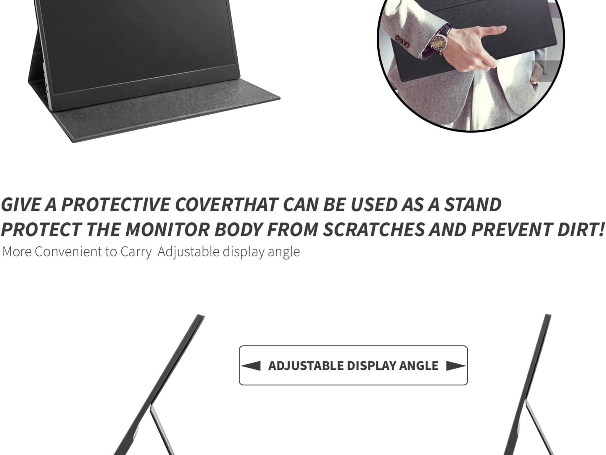 17.3" Portable Monitor FHD 1080P 60Hz Portable Screen HDMI USB-C HDR