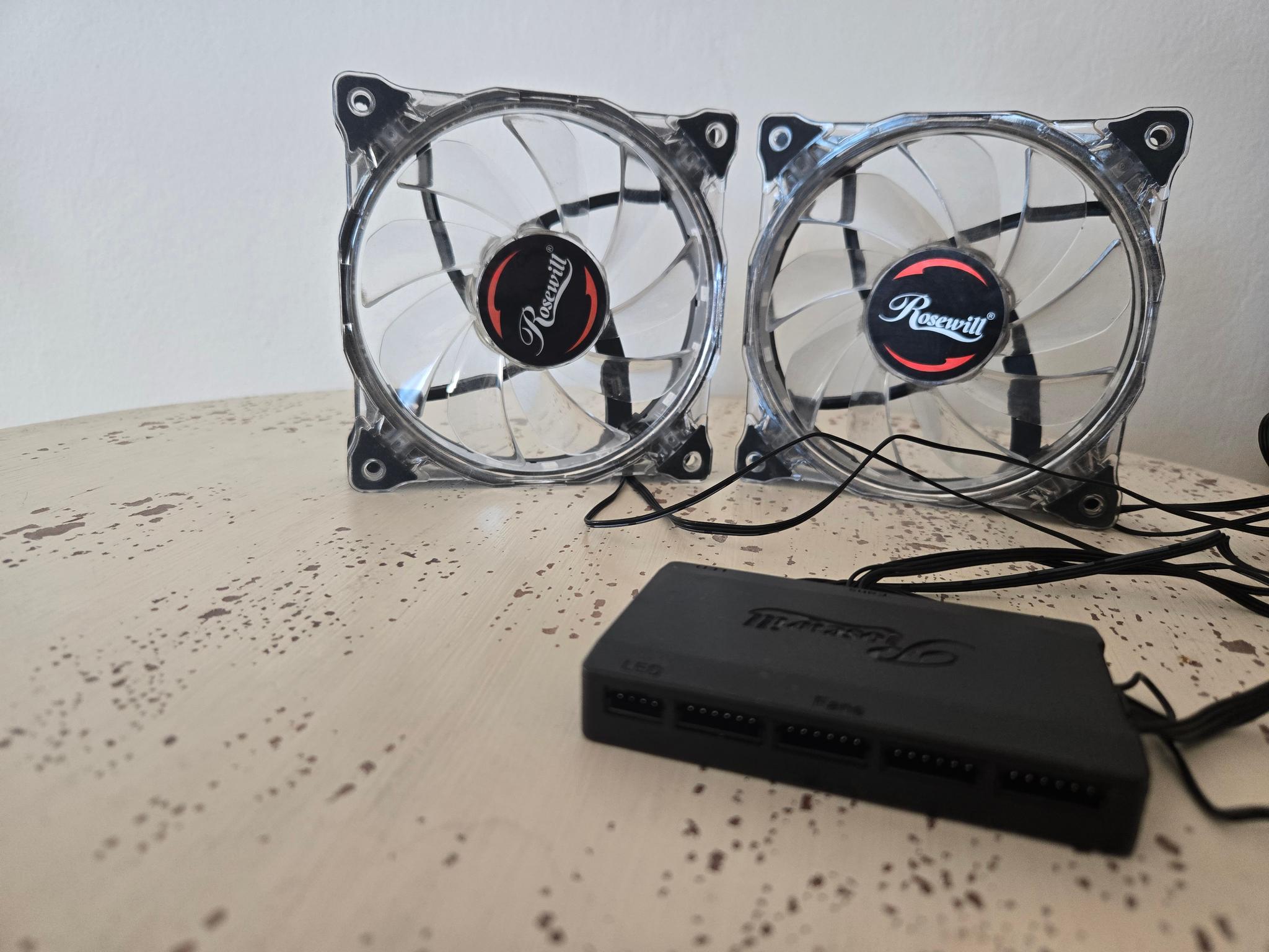 Rosewill Fan Hub with 2 Fans - Rainbow RGB